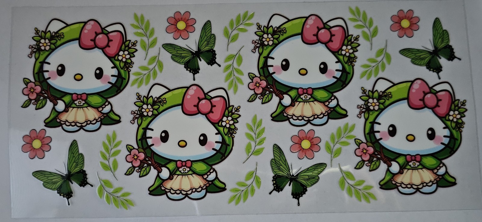 Hello Kitty Dressed As Fairies UV DTF cup transfer wraps