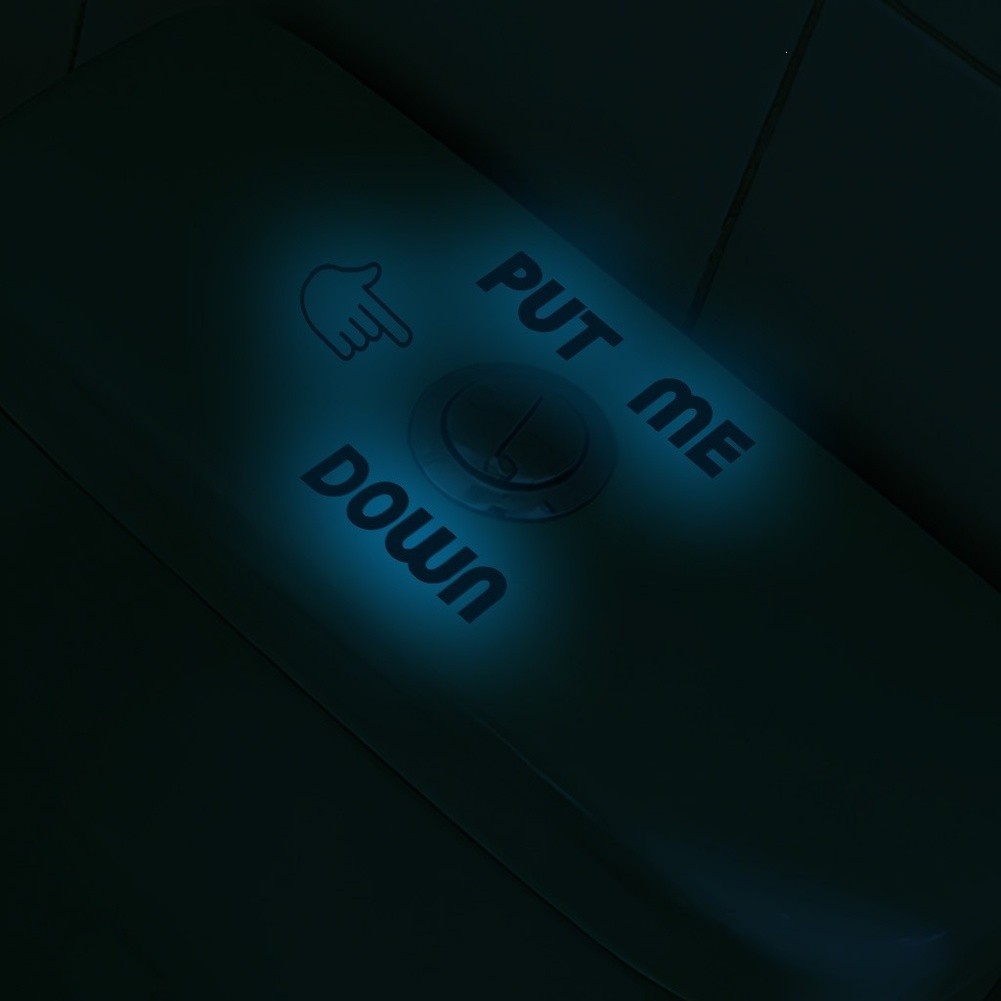 Waterproof Glow in Dark PVC Toilet Sticker Removable Anti Static Blue 10 5cm