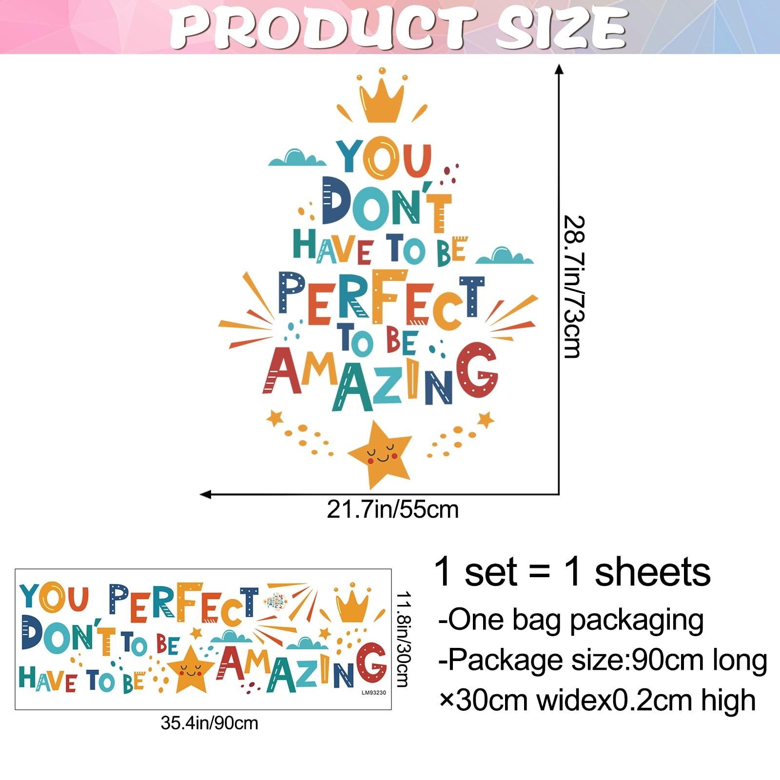 Colorful Inspirational Quote Wall Decals Motivational Positive Phrase Wall St…