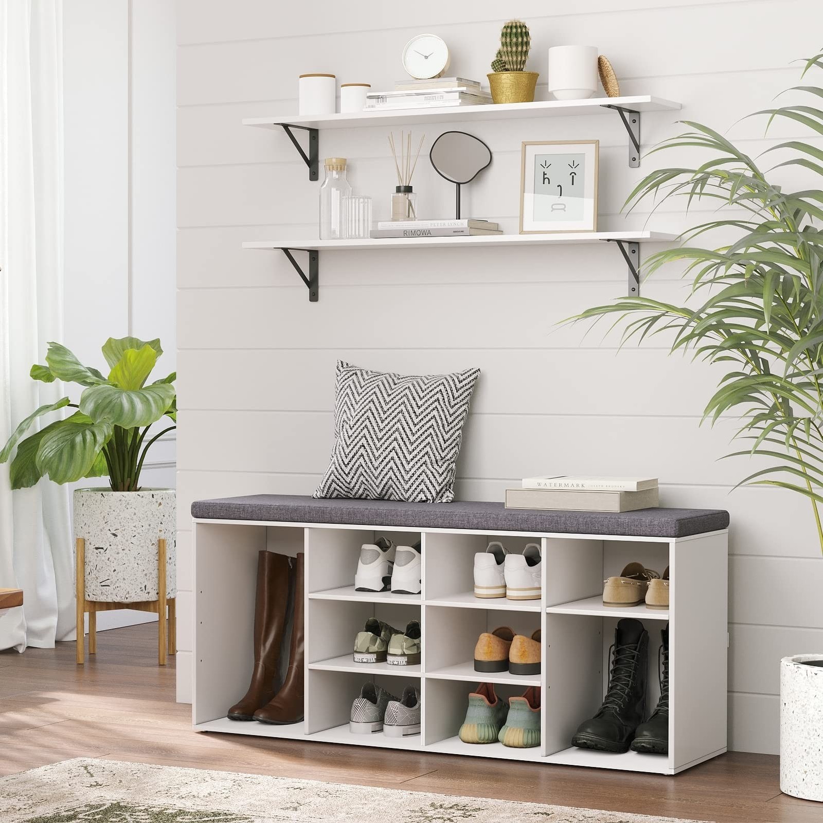 DINZI LVJ Long Wall Shelves, 39.4Inch Wall Mounted Shelves Set of 2, Easy-to-…