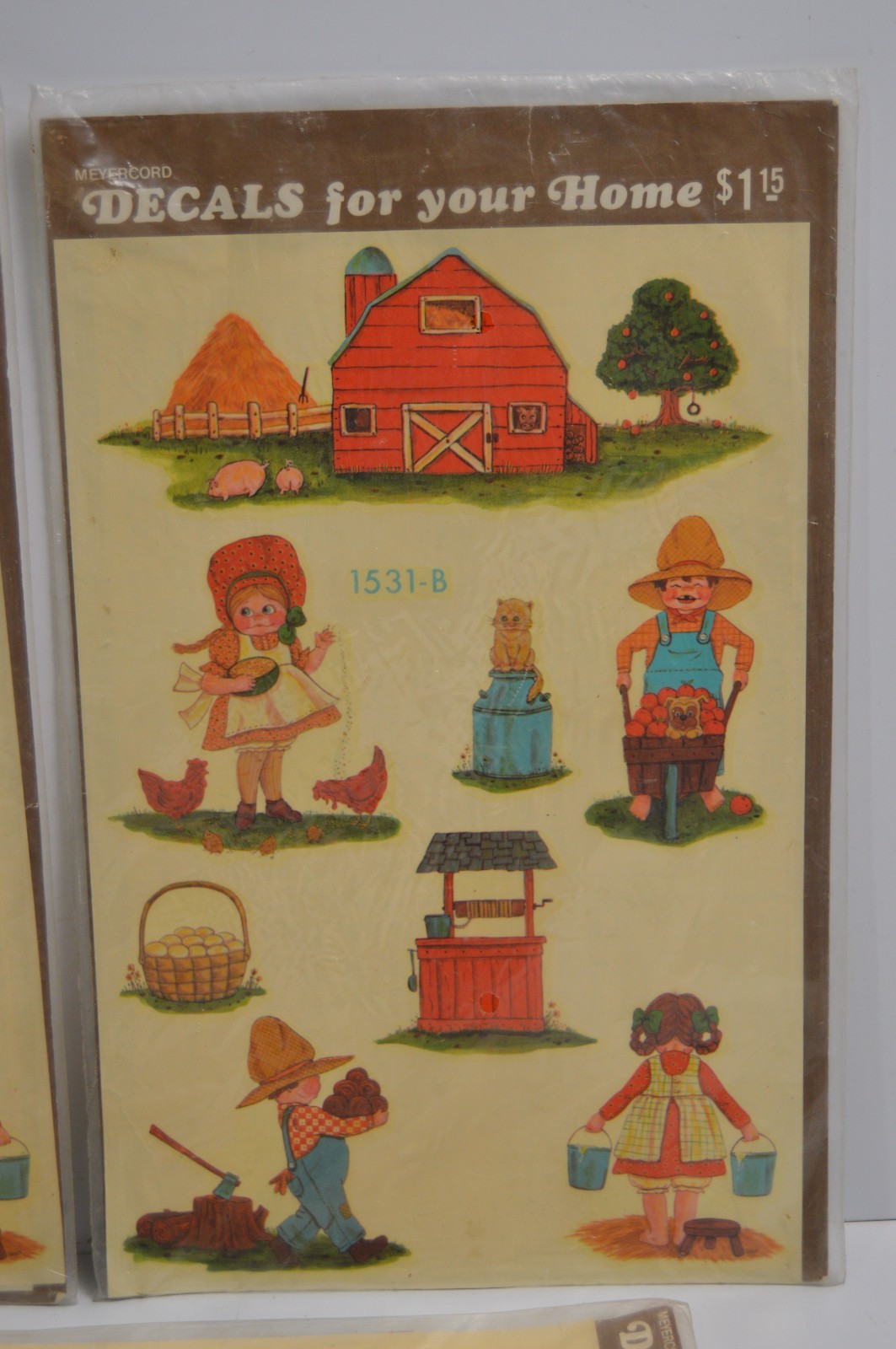 3 Vintage Meyercord Decals for Your Home Farm Barnyard Hometown Storefronts MCM