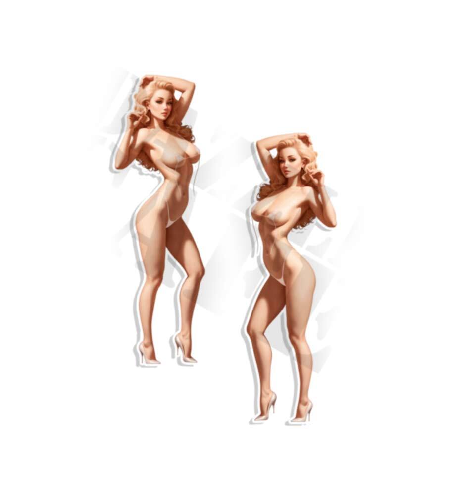 Vintage Pin Up Sticker Art Sexy DECALS Garage Stickers Helmet Decal LILY Pose 3
