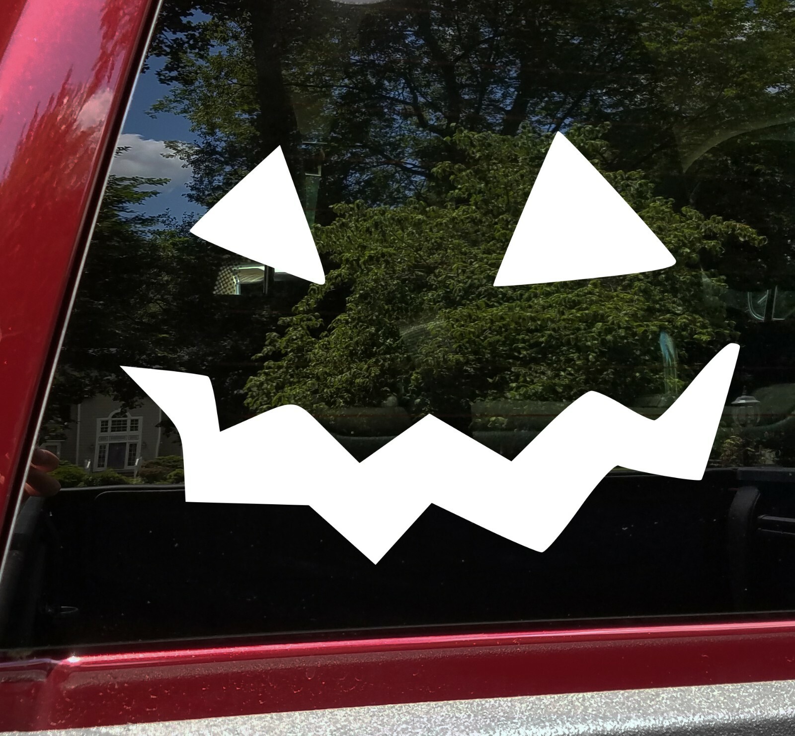 Pumpkin Face Vinyl Decal V10 | Halloween Creepy Smile Scary | Die Cut Sticker