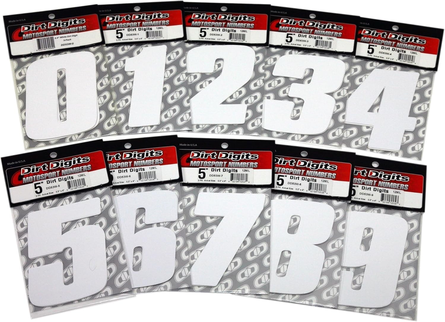 Motorsport Number Decal 5.5 Inch High Gloss Vinyl for Motocross Enduro Racing