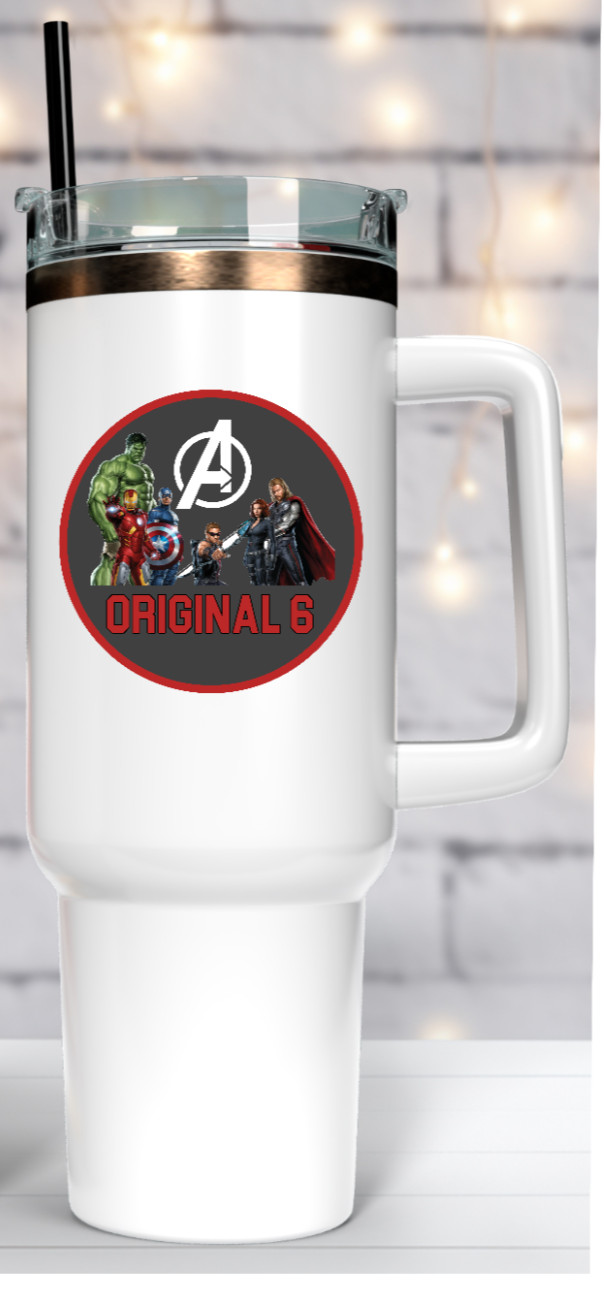 Avengers "Original 6" – 4" Handmade Vinyl Decal Vehicle Decor Cooler Laptop Gray