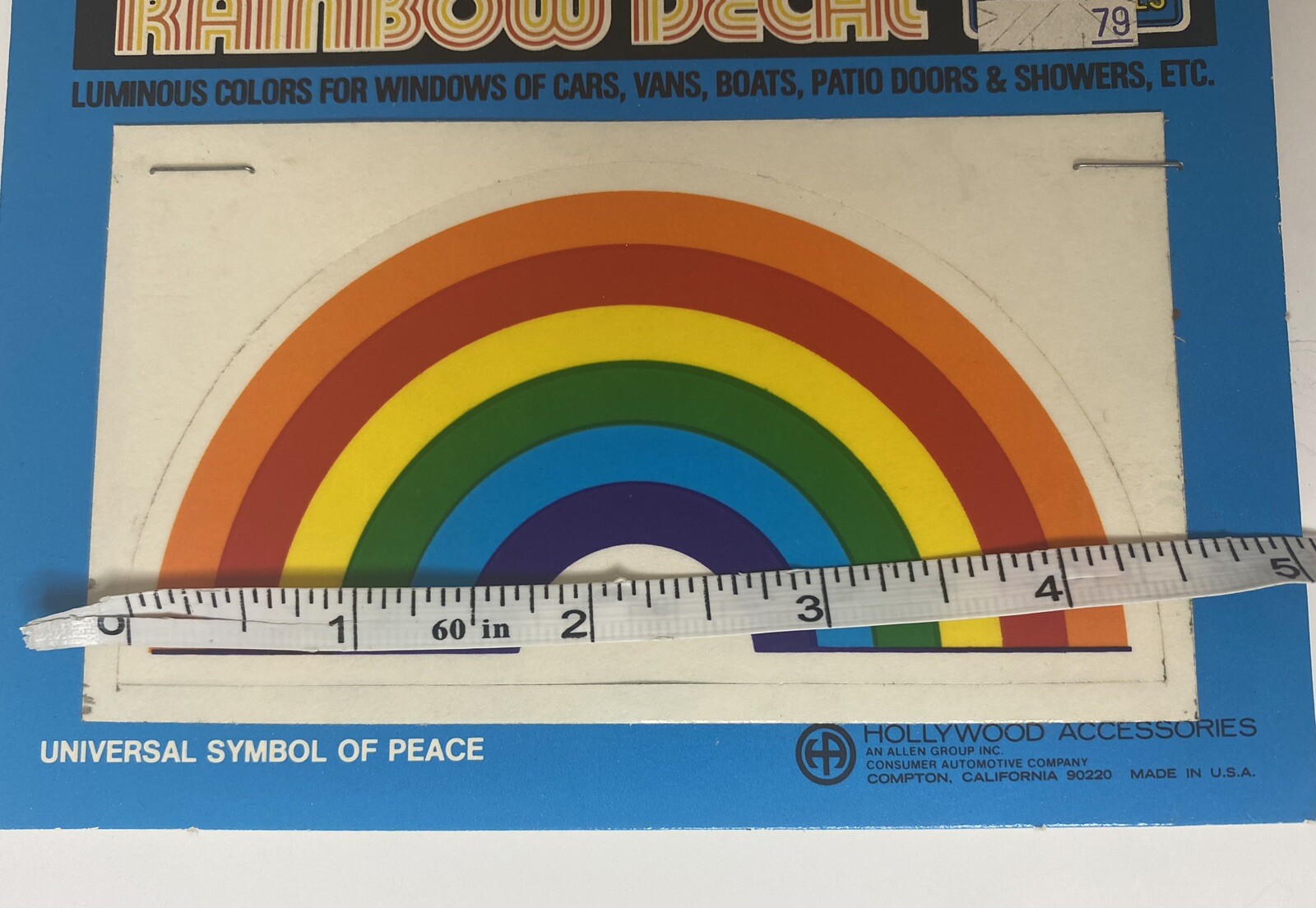 3Pc Vintage 80’s / 90’s Big Rainbow Window Mirror Decals Stickers Decoration Lot