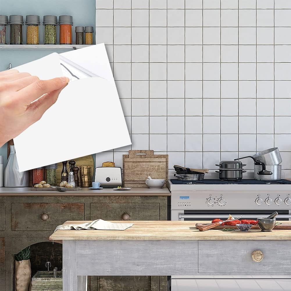 Waterproof Self-Adhesive Tile Stickers – 50PCS, 6" x 6" for Easy Home Makeover