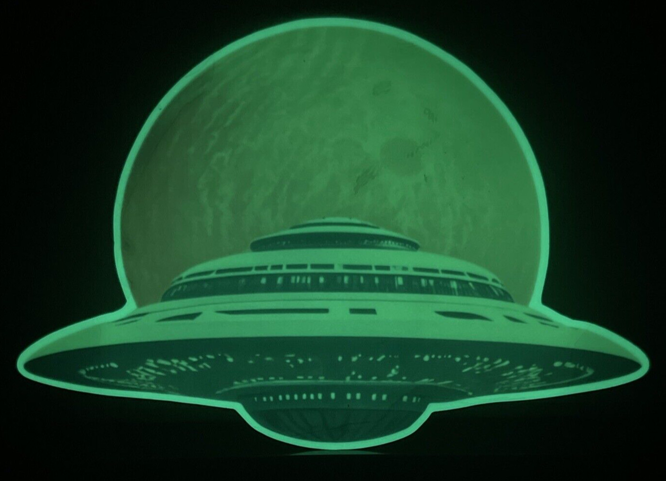 Alien UFO Fantasy Space Sticker Glow in the Dark Vinyl Decal Sci-Fi Laptop Wall