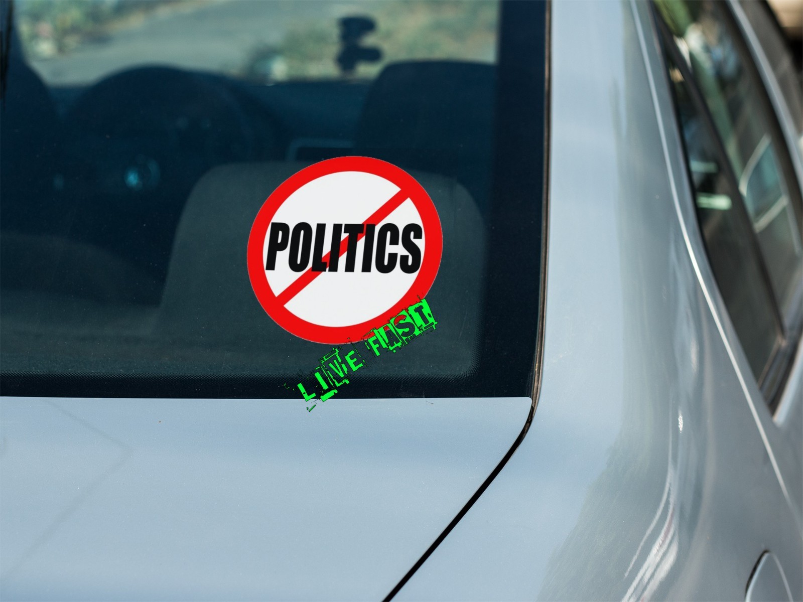 NO POLITICS BUMPER STICKER DECAL non political, anti politics, beyond left right