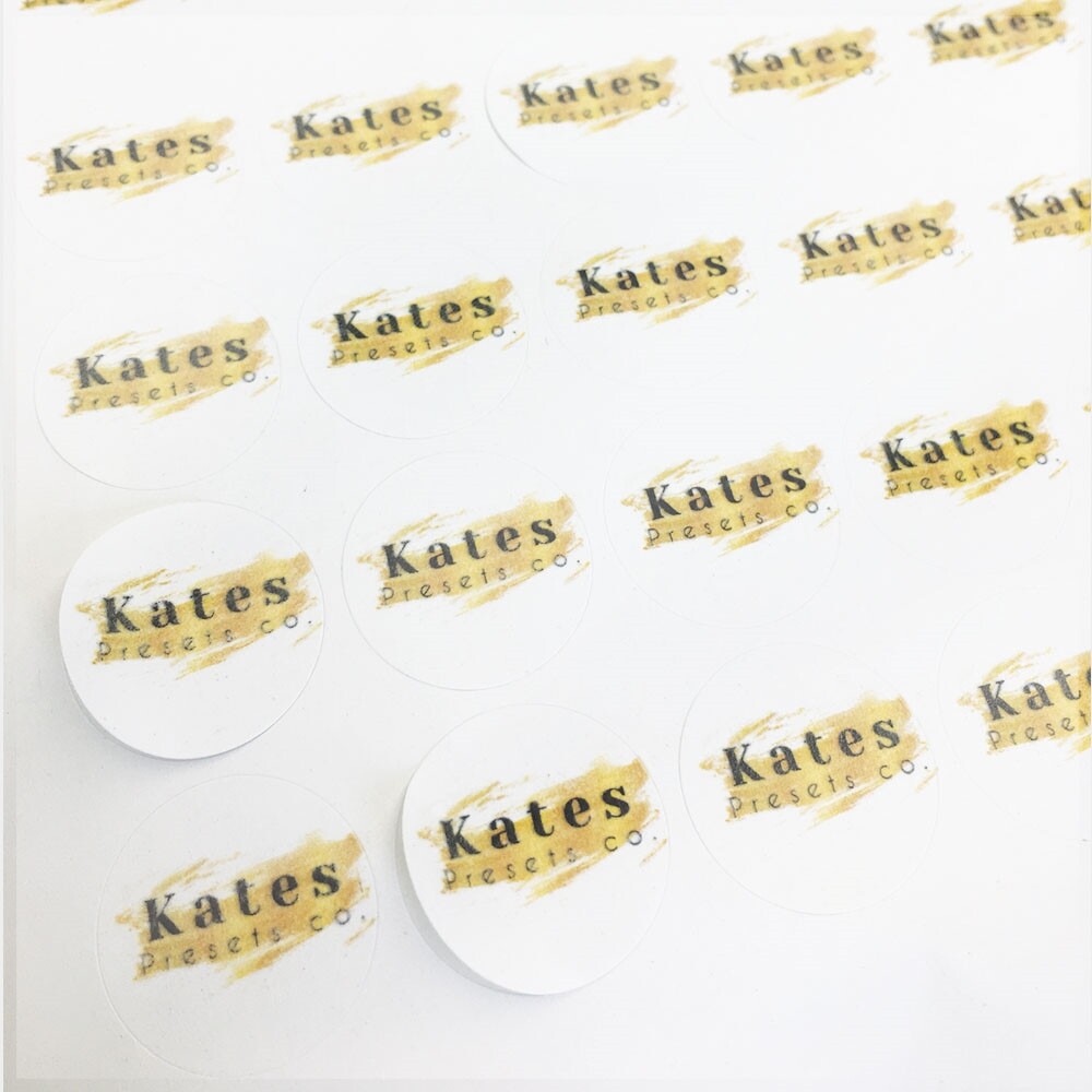 108 Pieces Matte White Custom Printed Stickers / Labels .75" x .75" Stickers