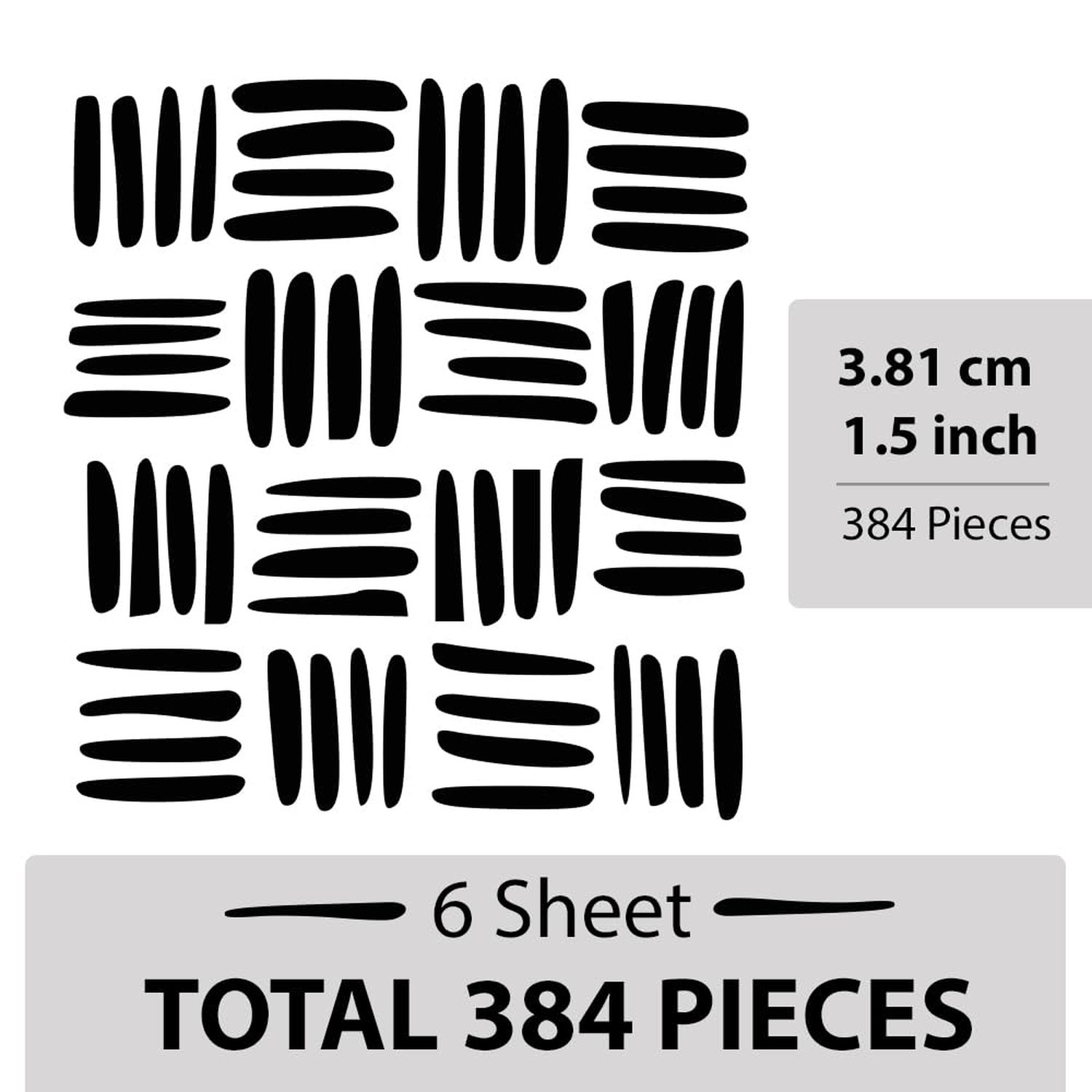 Black Wall Decals – 10 Irregular Shape Vinyl Sticker Packs – Minimal