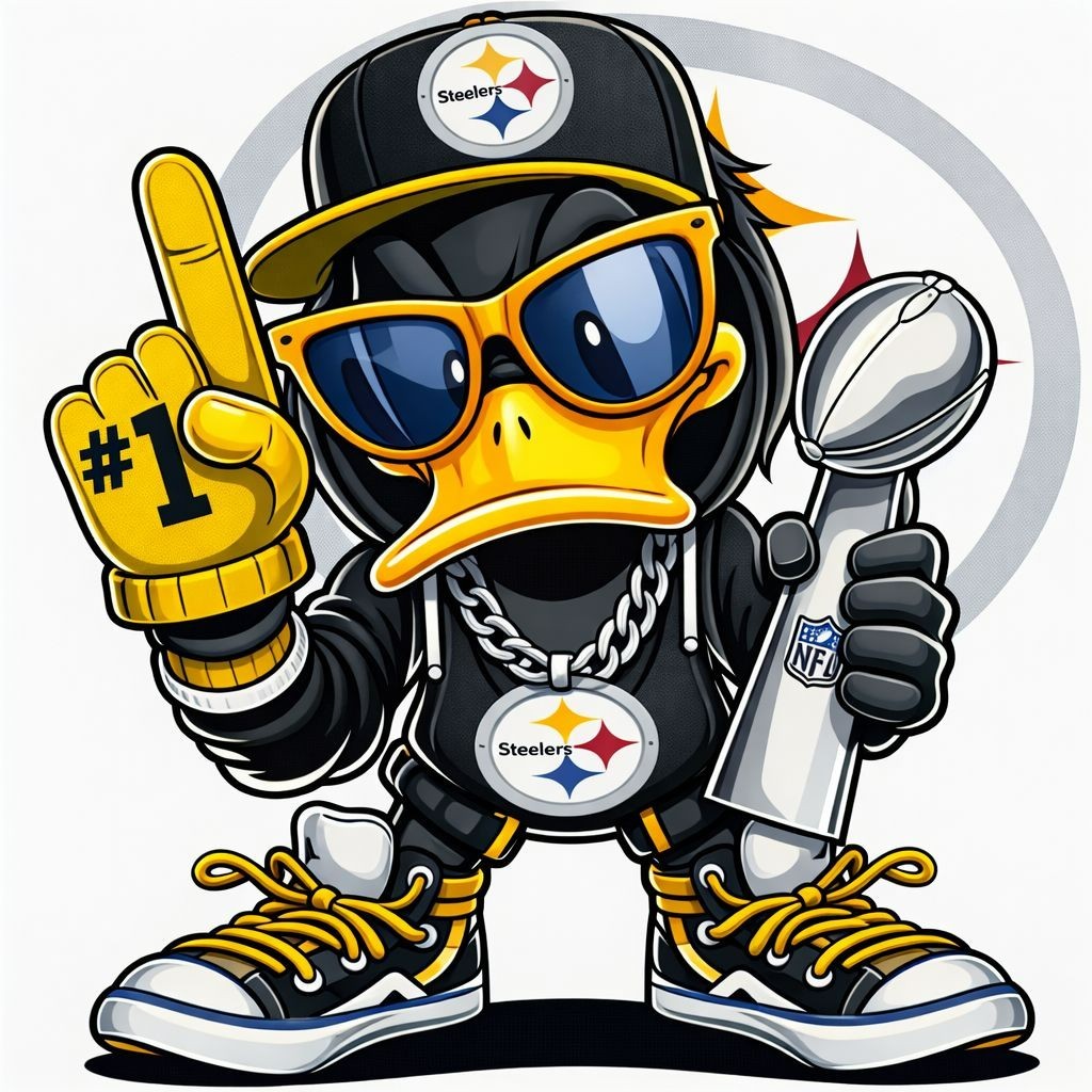 Steelers Duck Fan Sticker Decal Laptop Wall Mirror Cup Tumblr Locker Bin