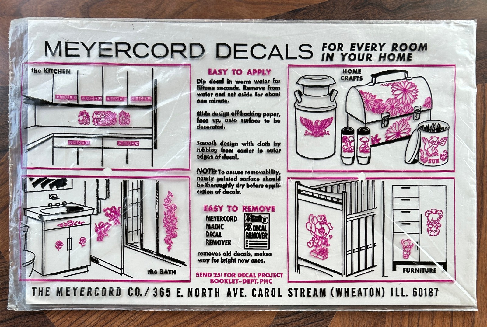 VTG Meyercord Decorator Decals Mix FRUIT 1526-A Wall or Anywhere Decor 8.5 x 13"