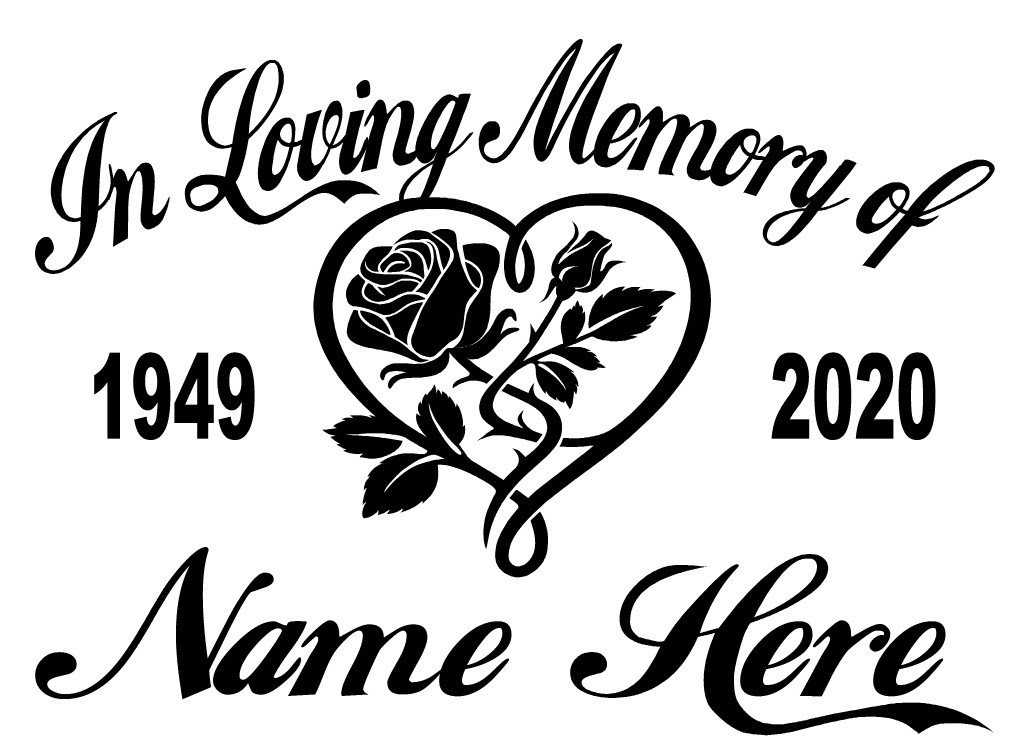 In Loving Memory Decal Heart Flower Butterfly Floral Car Window Vinyl Sticker 09