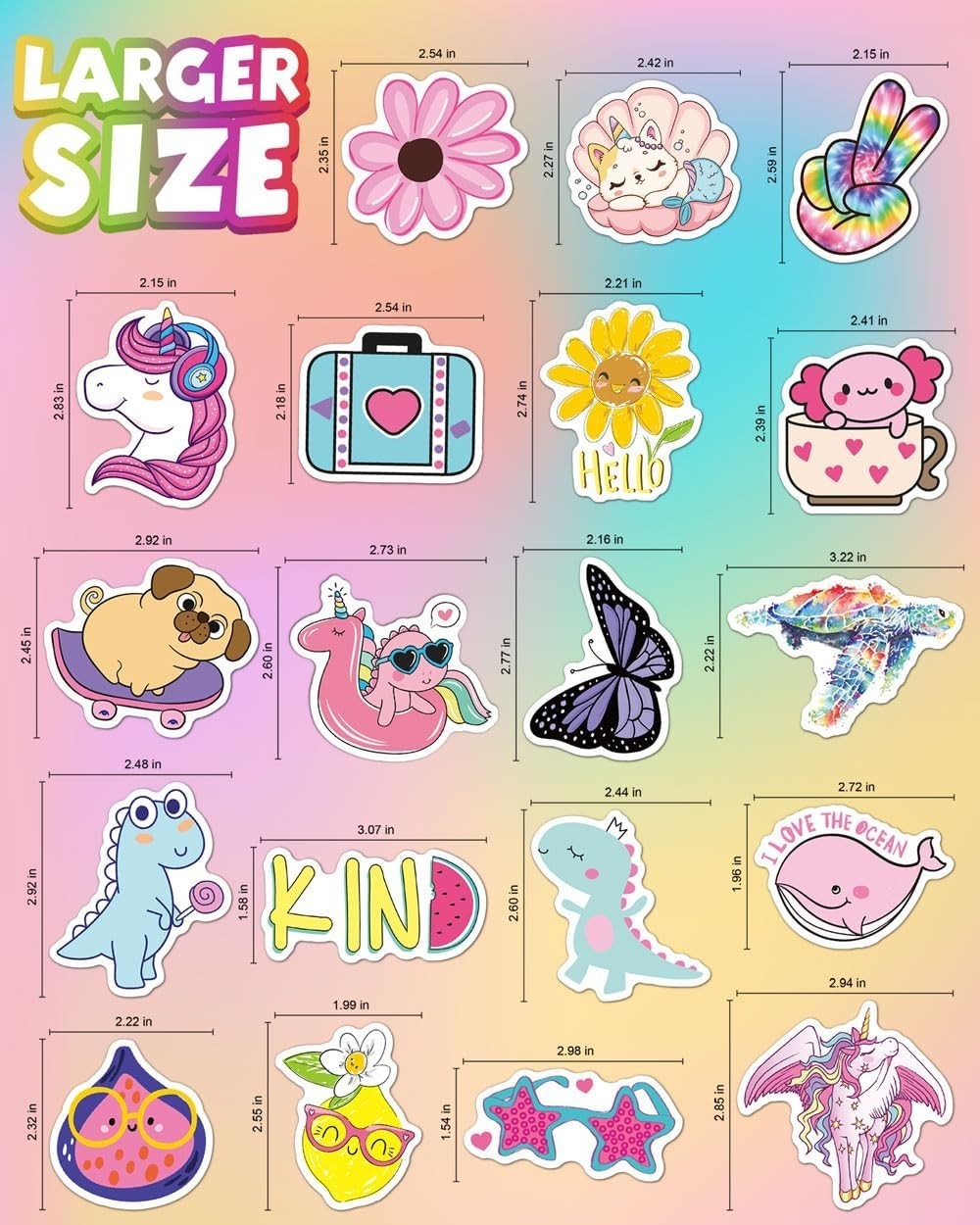 Art Deco 100 PCS Cute Animal Stickers for Kids – Perfect for Bottles & Laptops