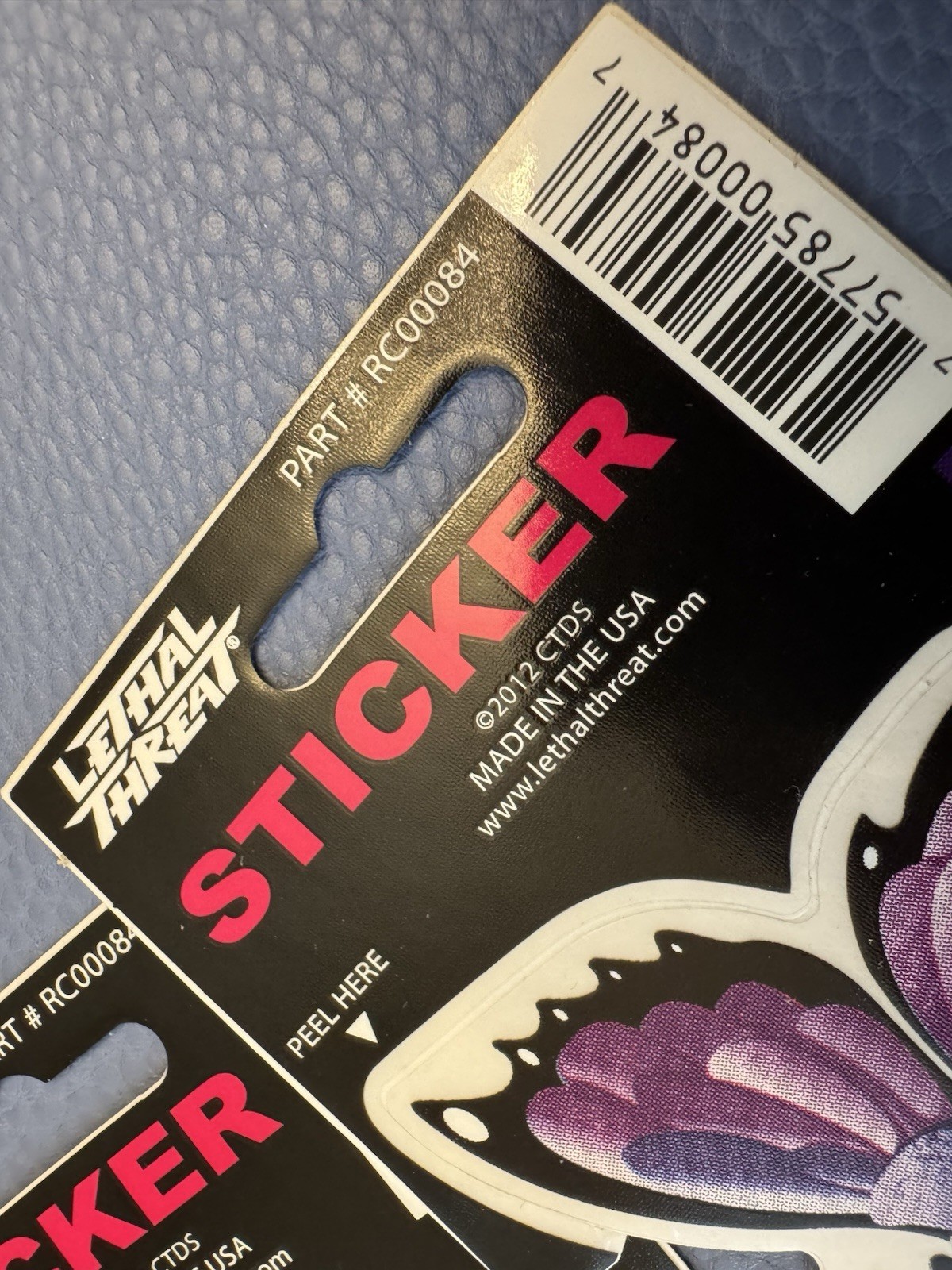 Purple Butterfly Colorful Vinyl Art Sticker Lot 2 USA MADE 2012 Novelty