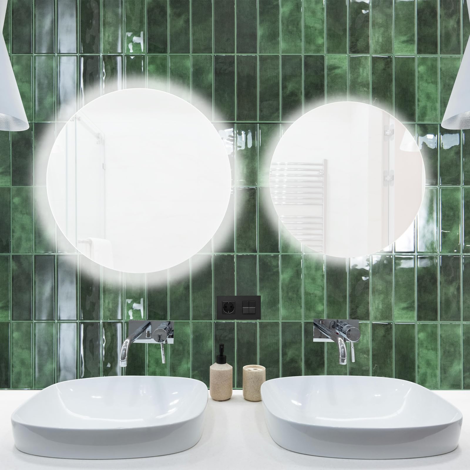 Art3d 11.4 x 9 Inch Heavy-Duty Peel and Stick Backsplash x 9 Inch, Green