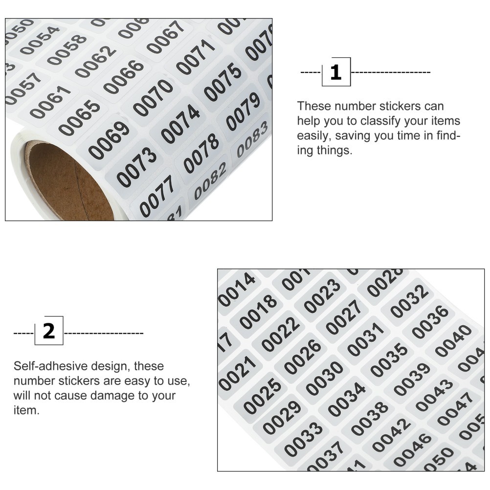 Identification Decals Count Inventory Numbered Stickers Roll Label Numbers