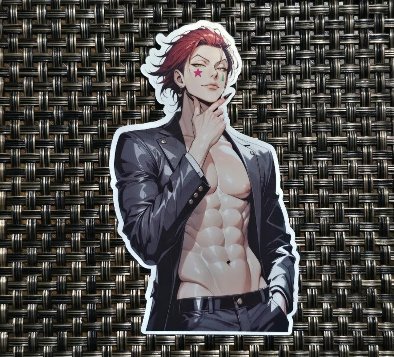 Hisoka Hunter x Hunter casual black jacket husbando sticker