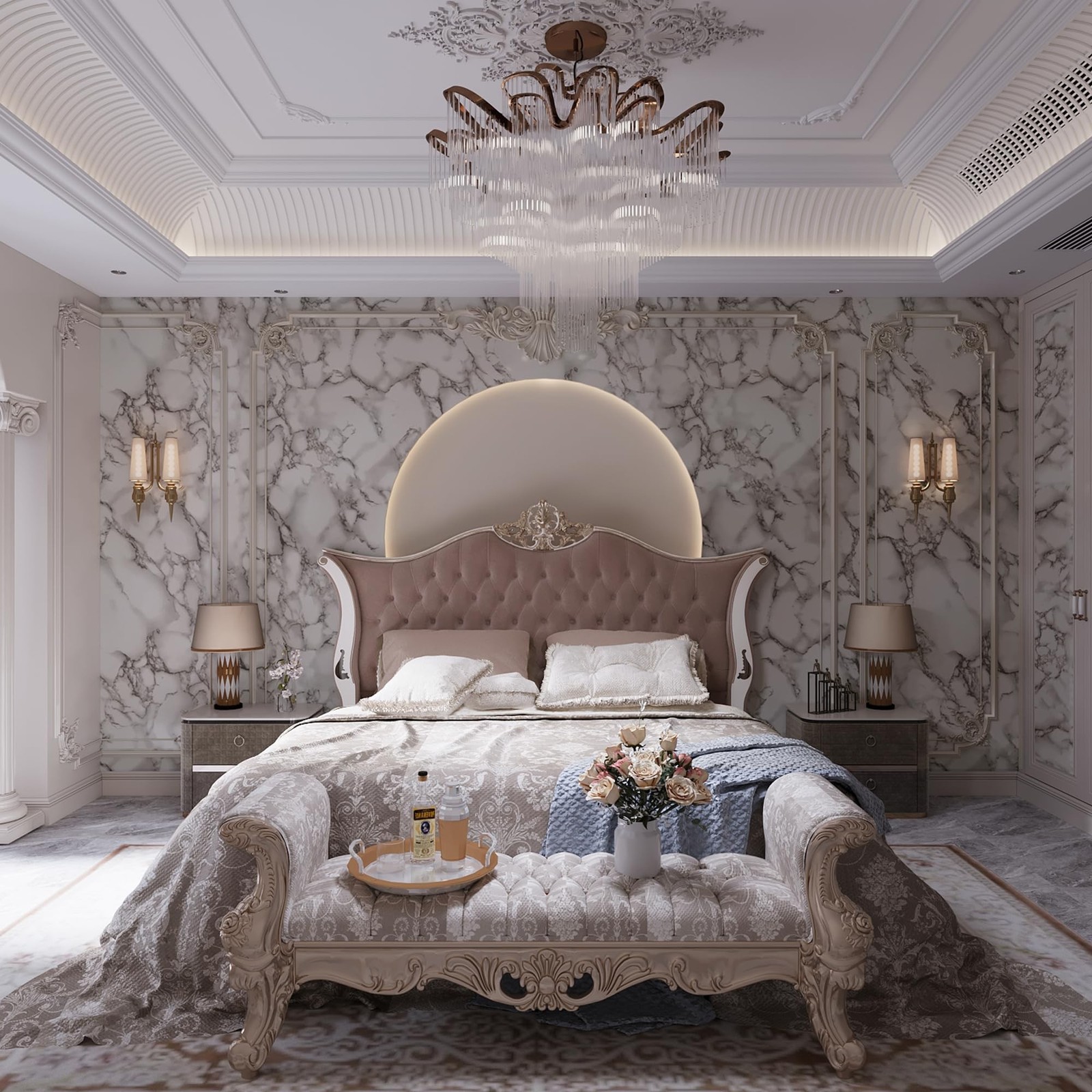 JSEVEM 16"×394" Grey White Marble Wallpaper Peel and Stick Waterproof Gray