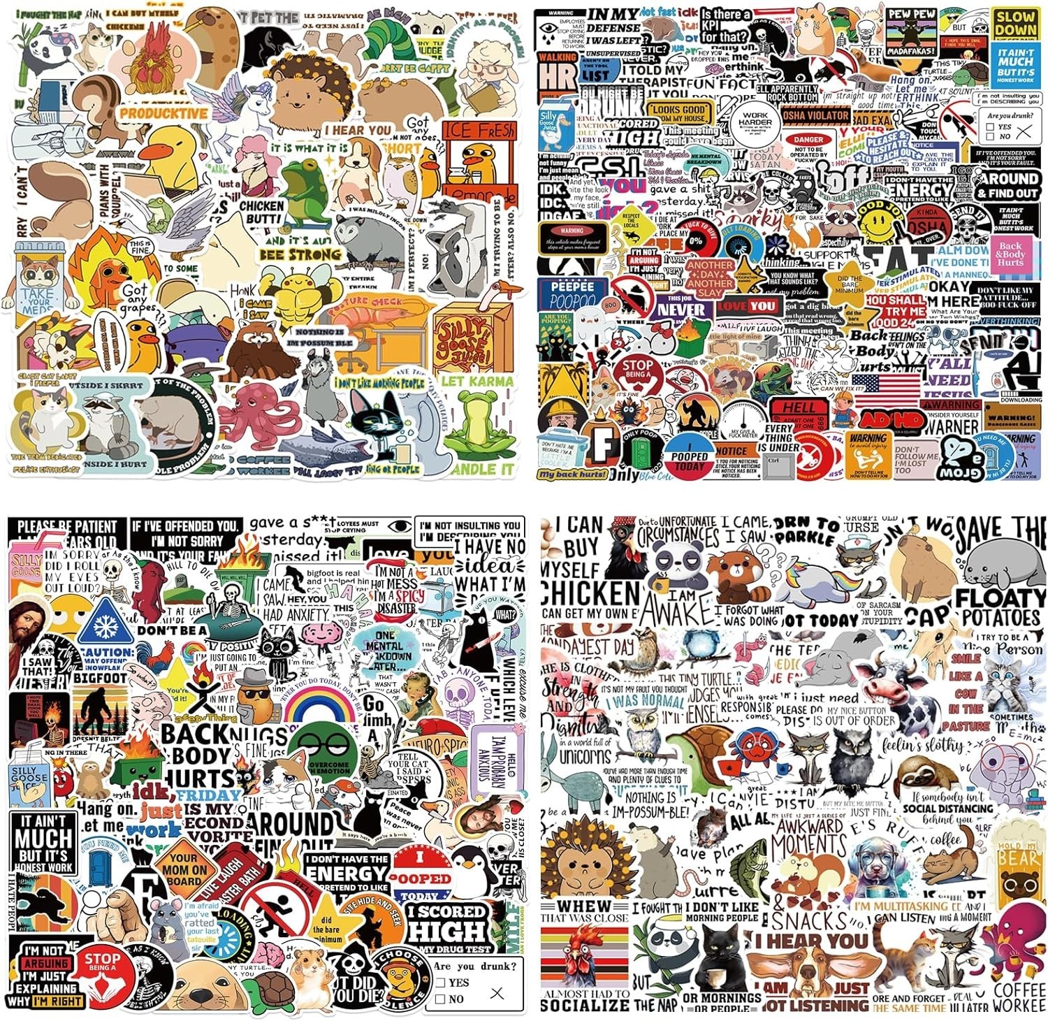 400PCS Funny Meme Stickers Pack Waterproof Vinyl Adult Humor Laptop Decals