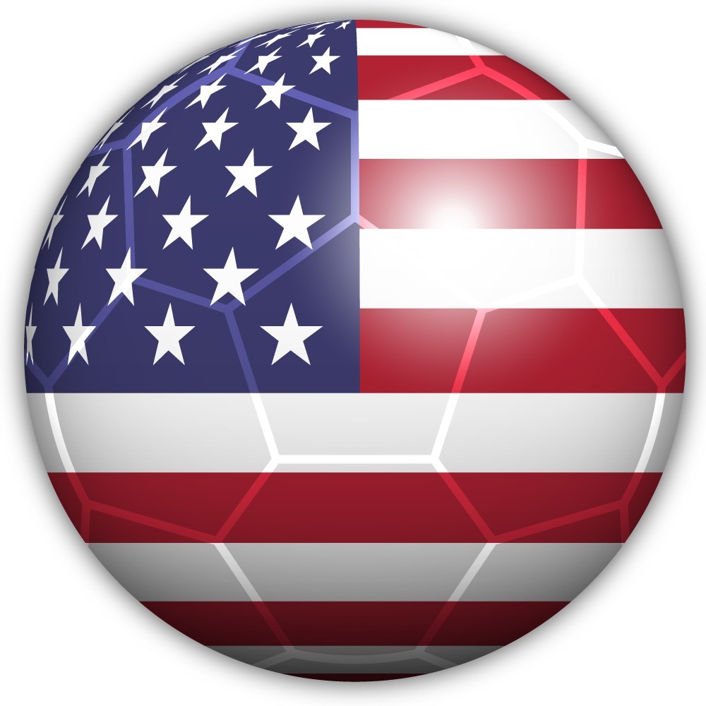 USA Soccer Ball Round Shaped Flag Cut To Shape Vinyl Sticker