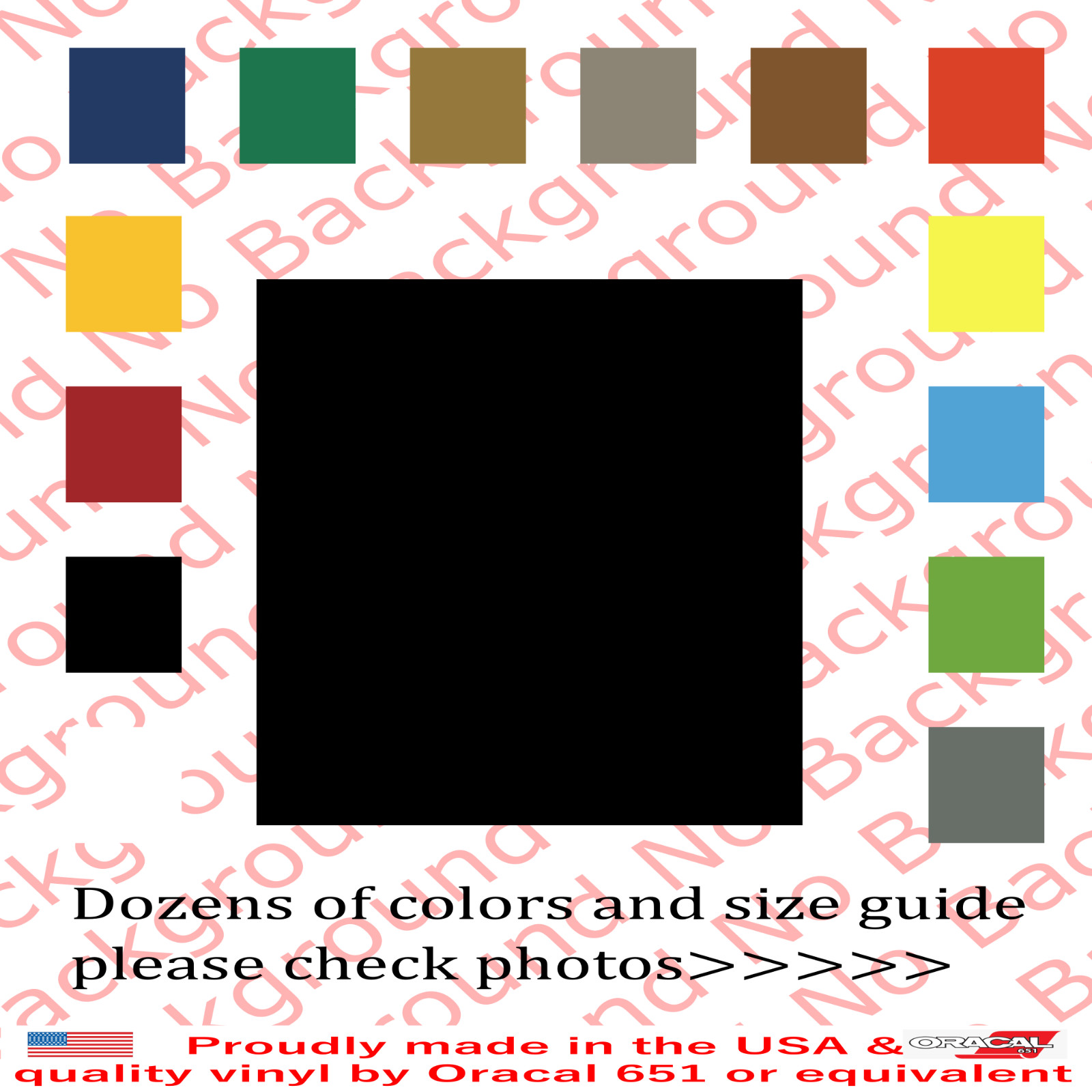 Square Shape Vinyl Decal Die Cut Sticker for Background Car Fender Bumper SP019