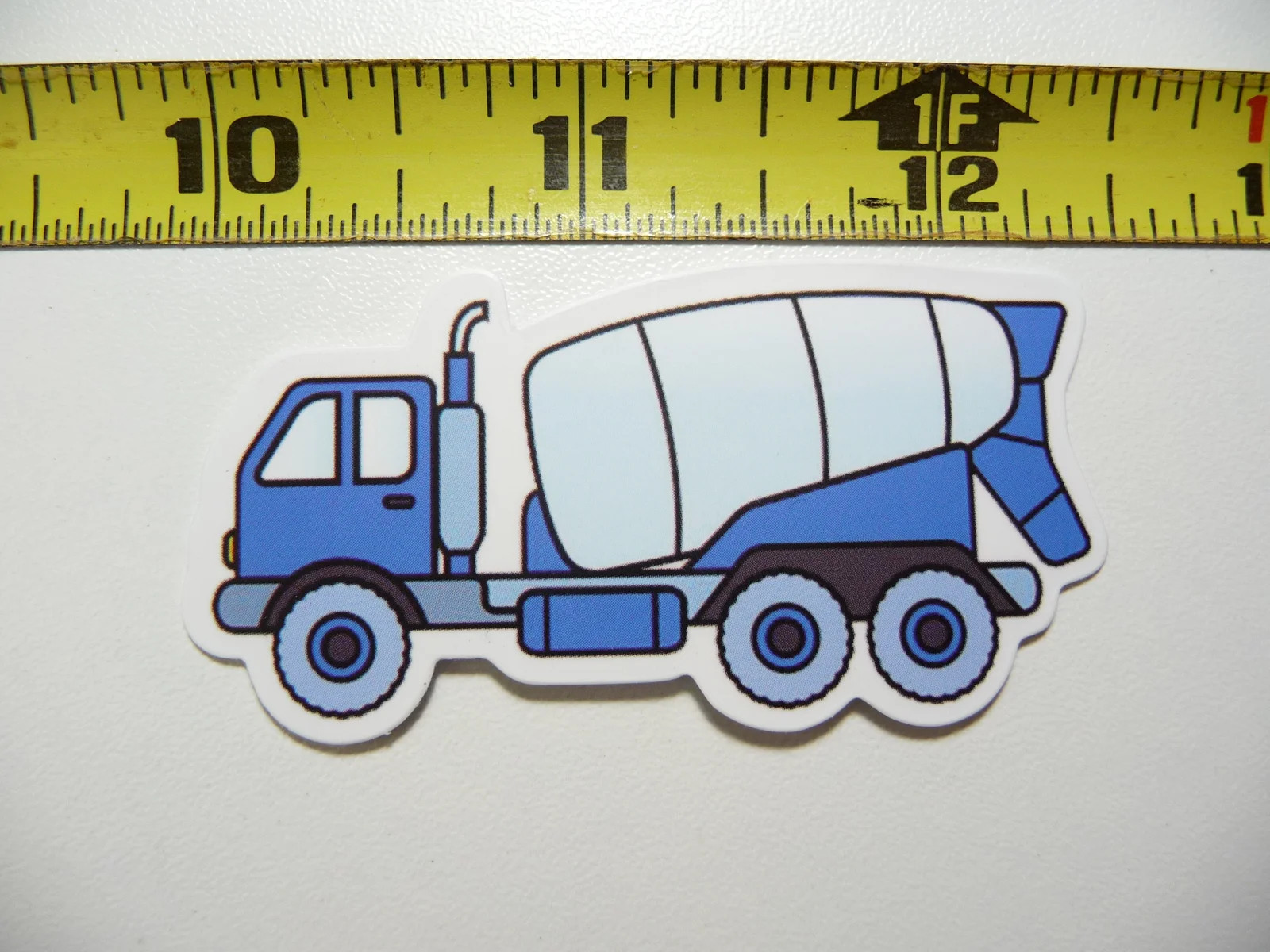CARTOON LEFT CONCRETE TRUCK SMALL STICKER DECAL HEAVY EQUIPMENT CONSTRUCTION