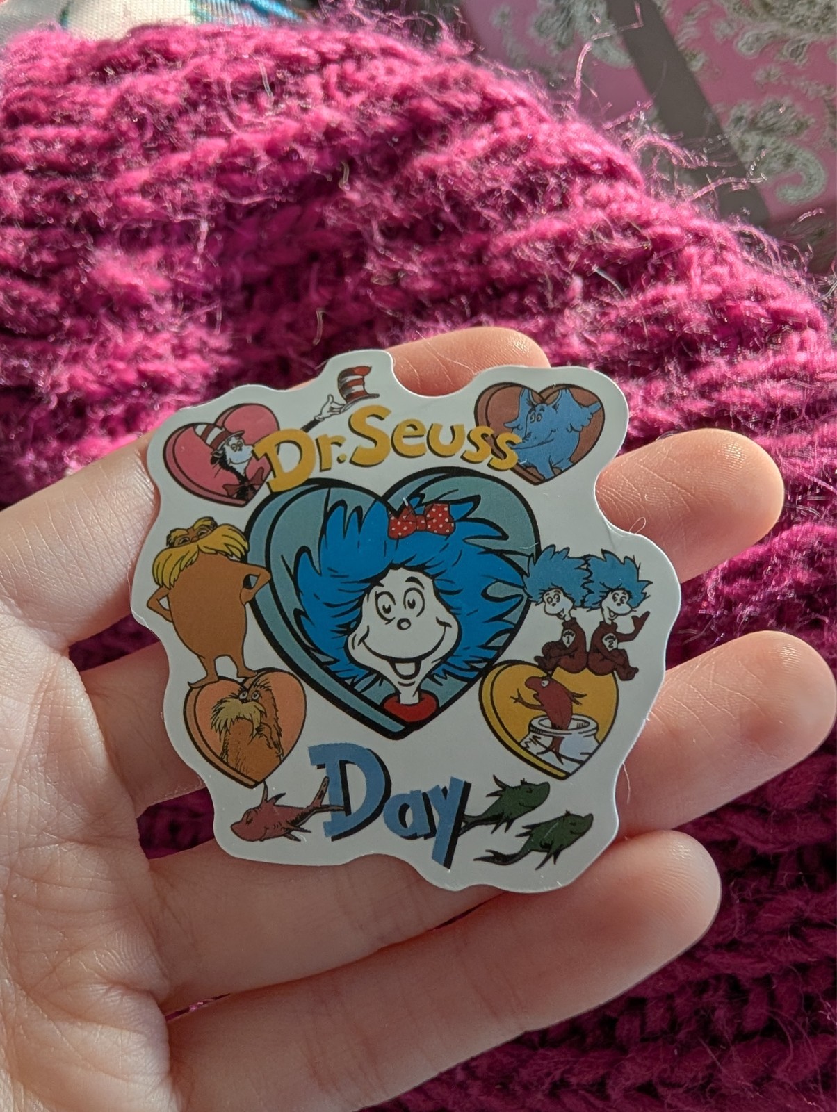 Dr. Seuss Sticker, Cat in hat, Lorax, Thing 1
