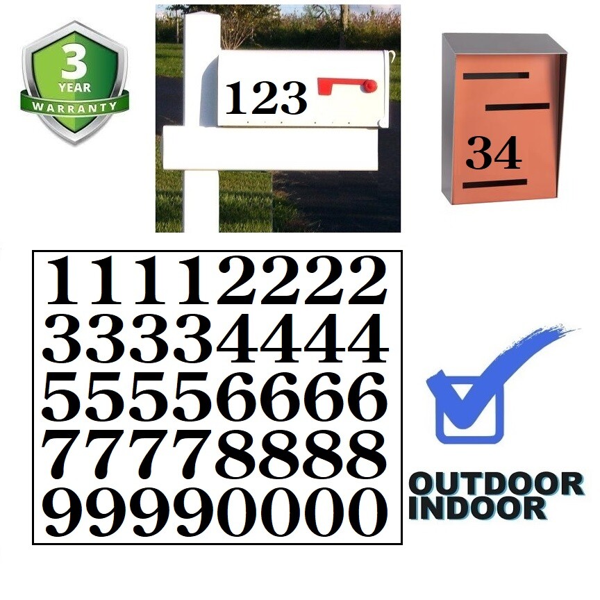40 White,Black,Silver,Gold Vinyl Mailbox,Tool Box,Locker Numbers Classic CENTURY
