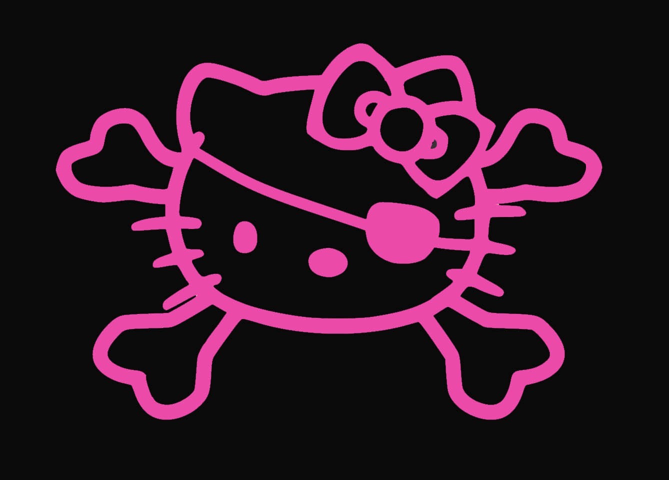 HELLO KITTY Pirate Vinyl Decal Sticker set 2 Decals – Choose Color