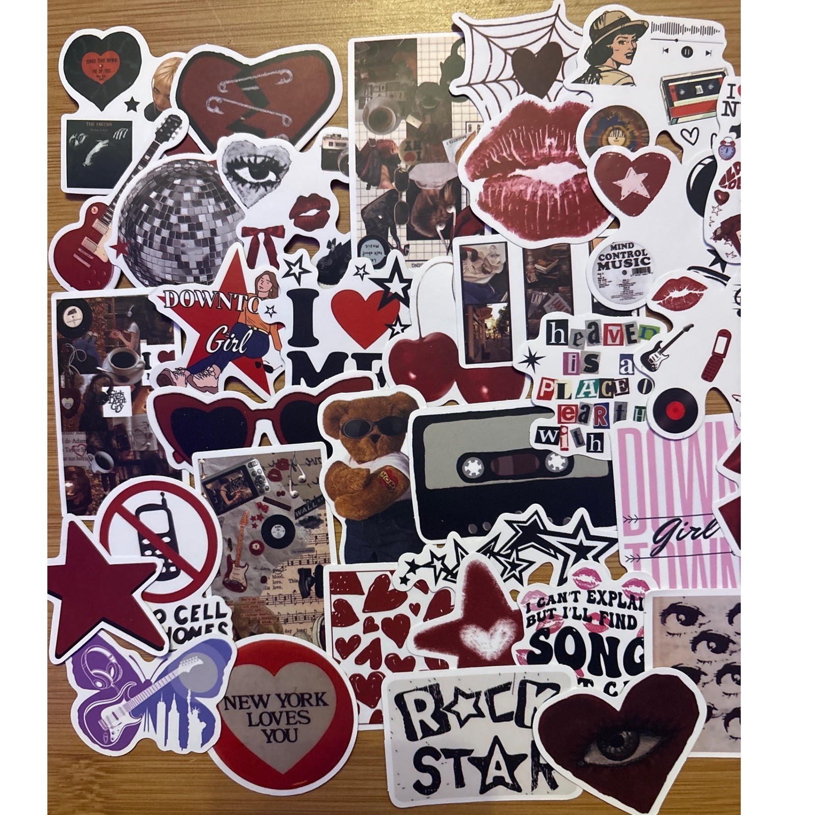 NEW 50 Piece Downtown Girl Rock Star Aesthetic Vinyl Sticker Pack