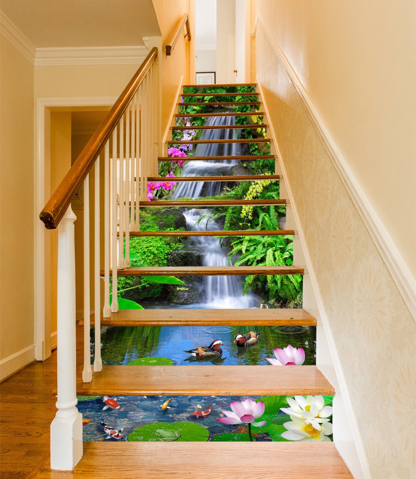 3D Mandarin Duck 451 Stair Risers Decoration Photo Mural Vinyl Decal Wallpaper