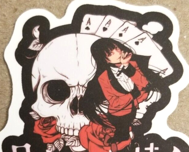 Casino Girl Sticker Skull Blackjack Poker Black Jack Cards Halloween Anime Manga