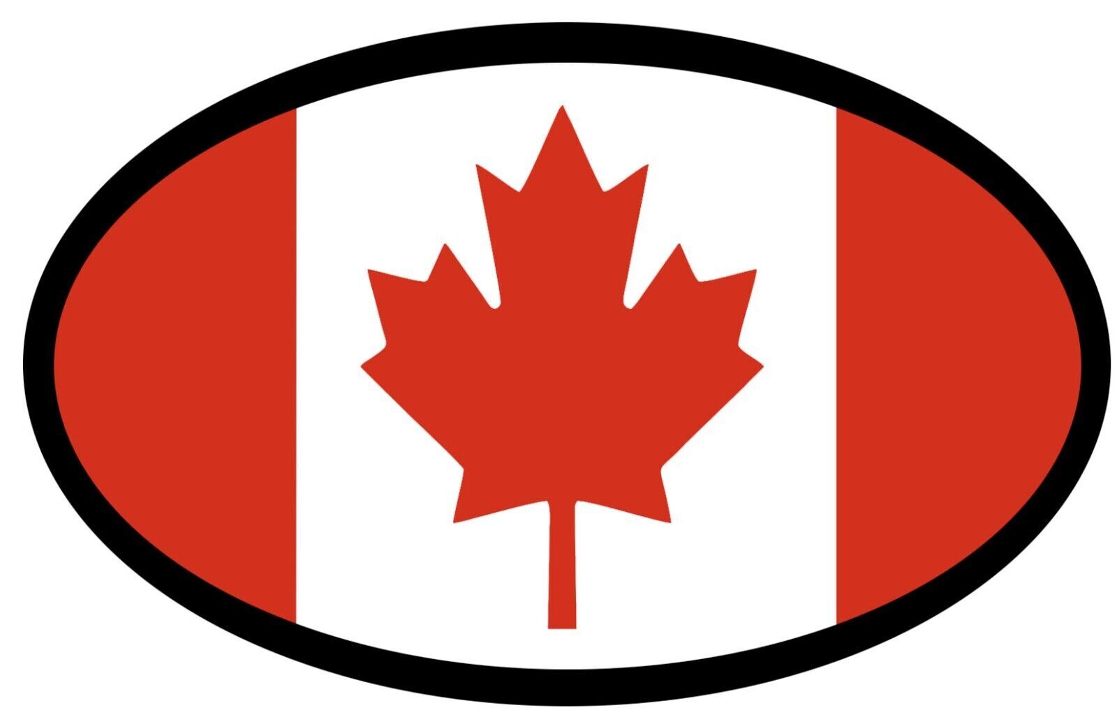 Canadian Oval Flag Sticker Decal canada