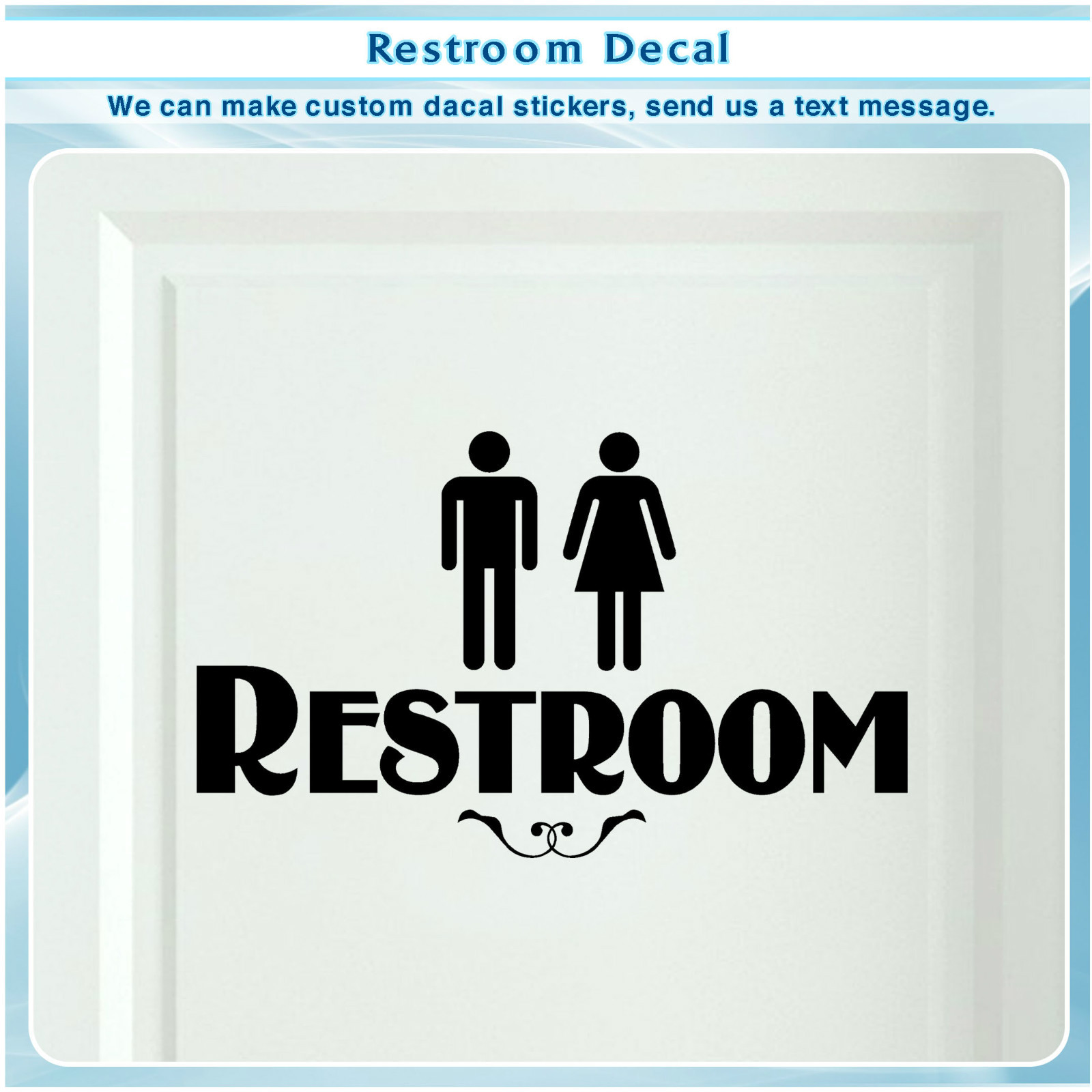 Restroom vinyl Sticker door Bathroom Sign Men Women Restroom Art Decal 068