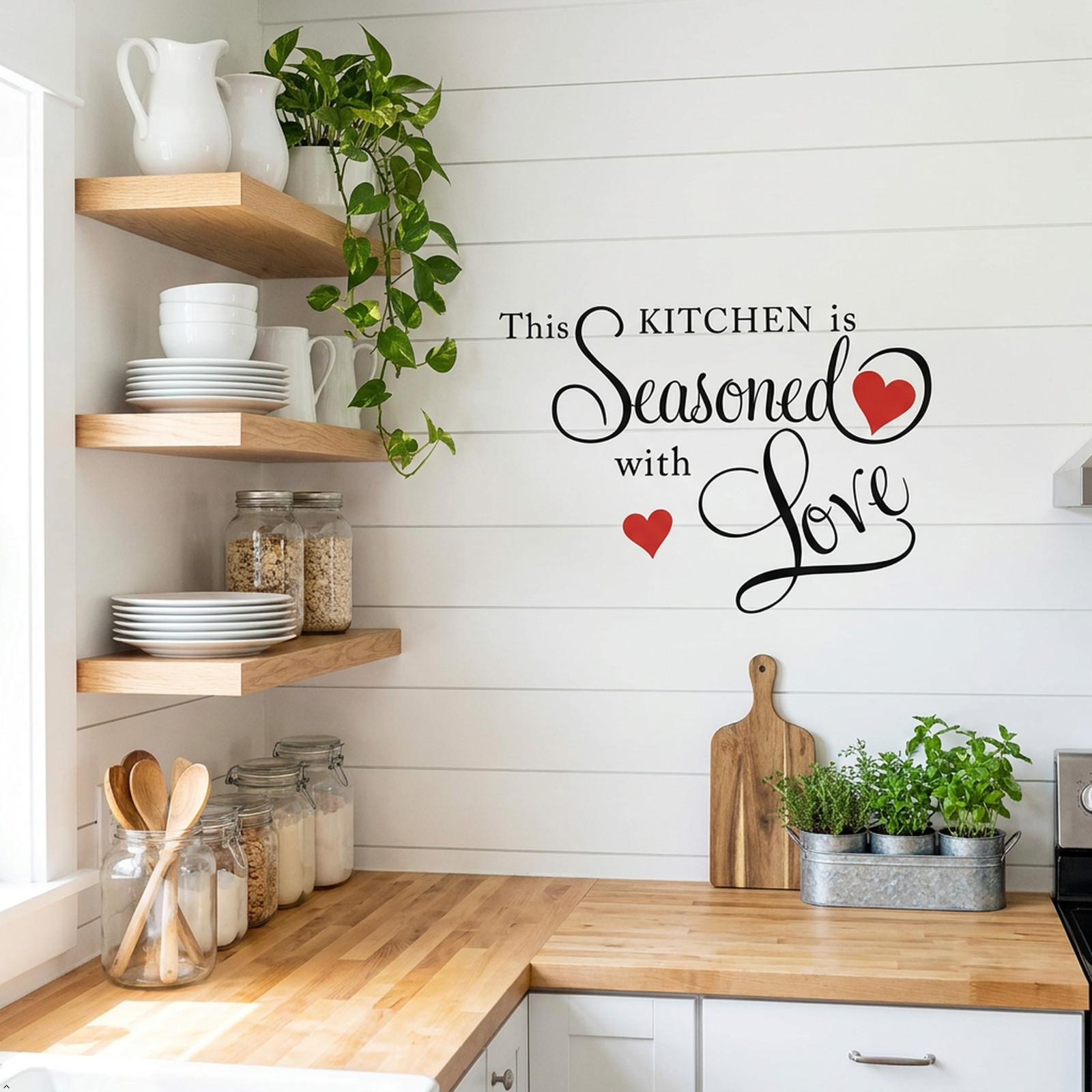 Picniva This Kitchen is Seasoned with Love Sticker Wall Decals Home Art Decor