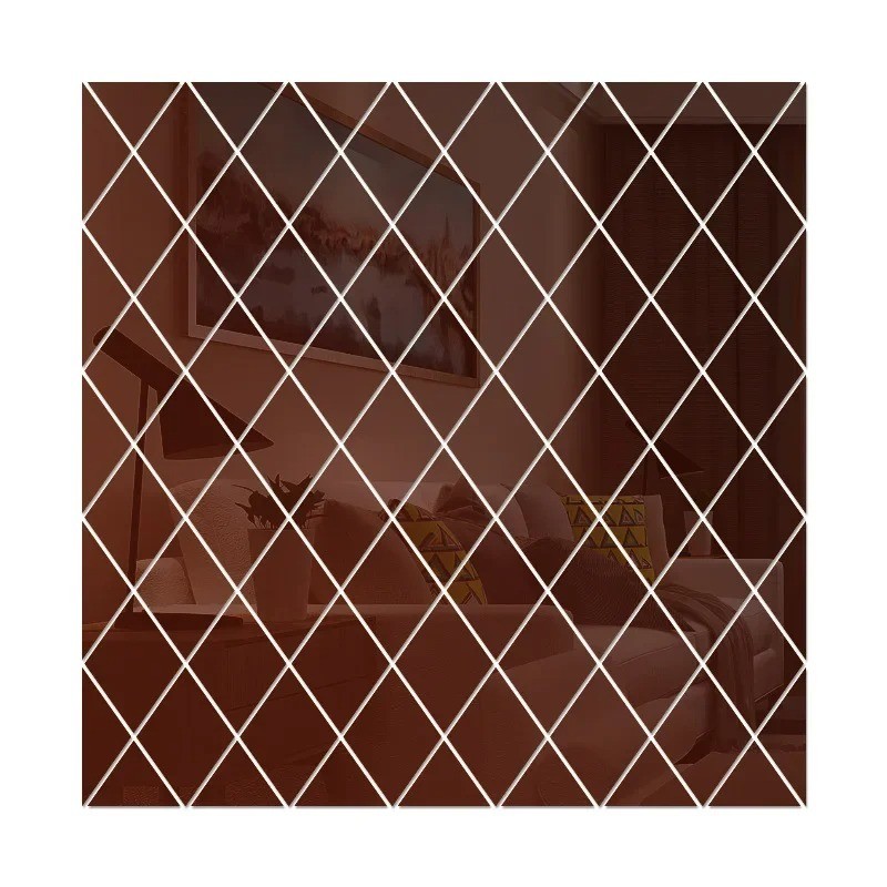 DIY Acrylic 3D Triangle Mirror Wall Stickers Self Adhesive Diamond Home Decor