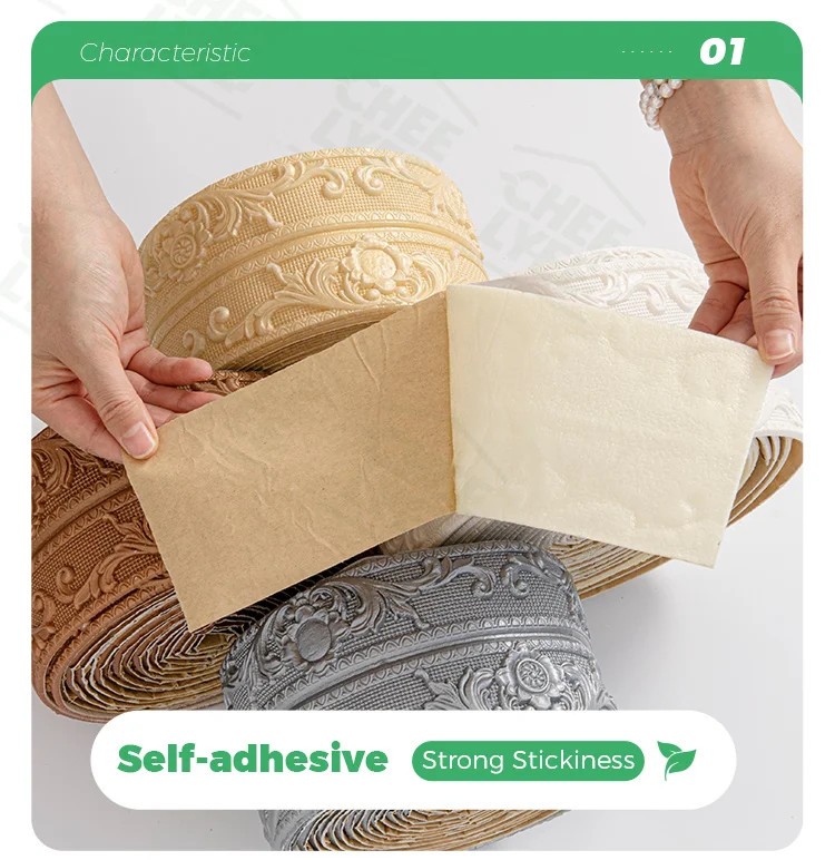 8mm Thickened Self-Adhesive Foam Corner Trim Ready Peel Stick Decal for Ceiling