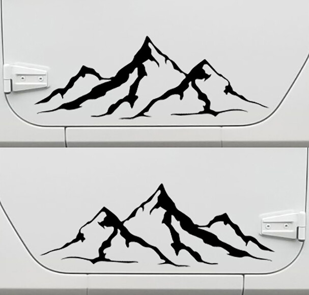 2-pack Mountain Scene Vinyl Decals – Camper 4×4 RV Graphics – Die Cut Stickers
