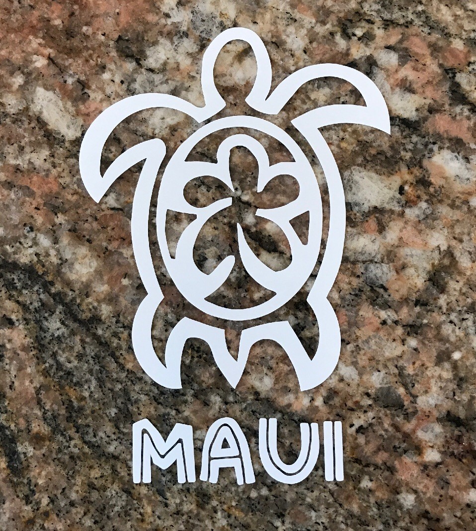 Maui Sea Turtle Sticker – Hawaii Islands Paradise Tropical Surf Beach