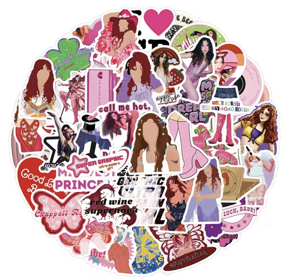 Popstar Musical Stickers Style 50pk Fun Popstar Singer Stickers FREE SHIPPING