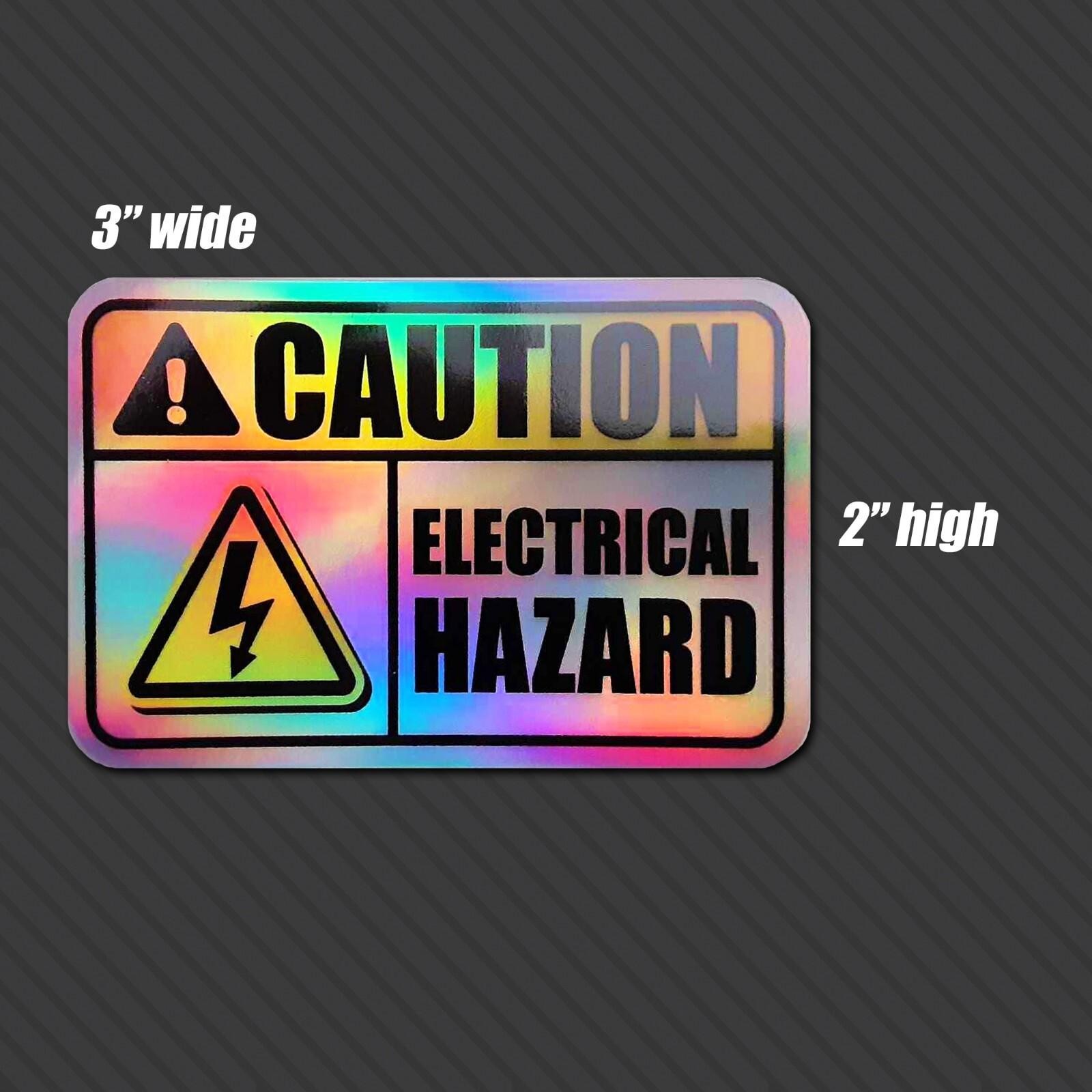 Electrical Hazard Sticker Holographic Caution safety warning voltage shock 3pk