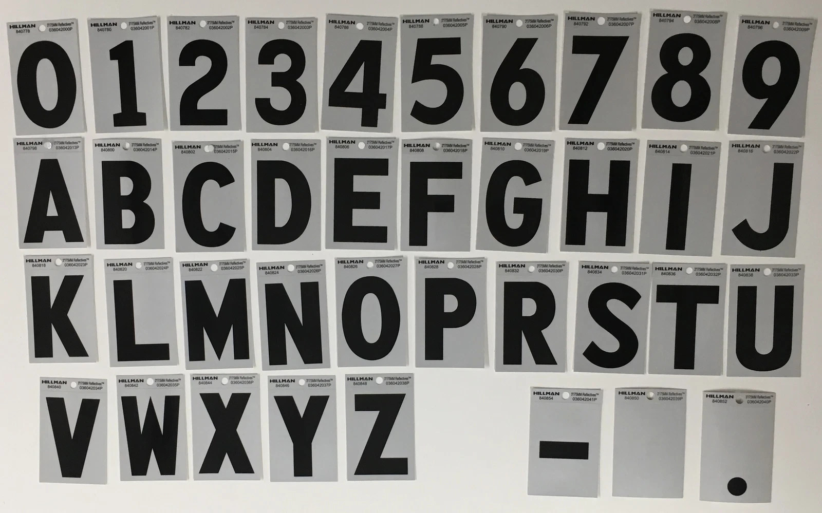 Hillman 3-Inch Wide Cut Sticker Adhesive Mylar Numbers, Letters YOU PICK EACH