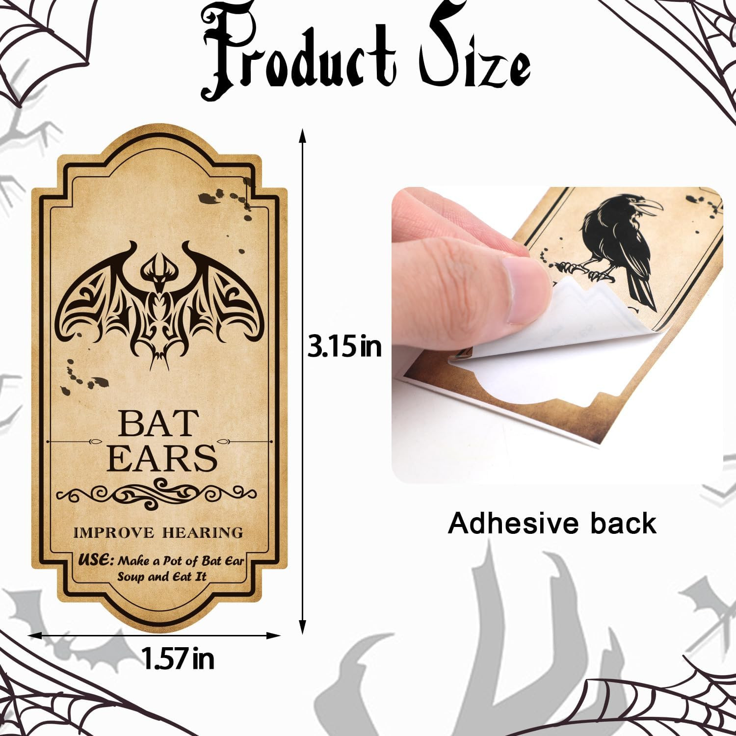 Apothecary Bottle Labels, 144Pcs Halloween Potion Bottles Décor Creepy Poison St