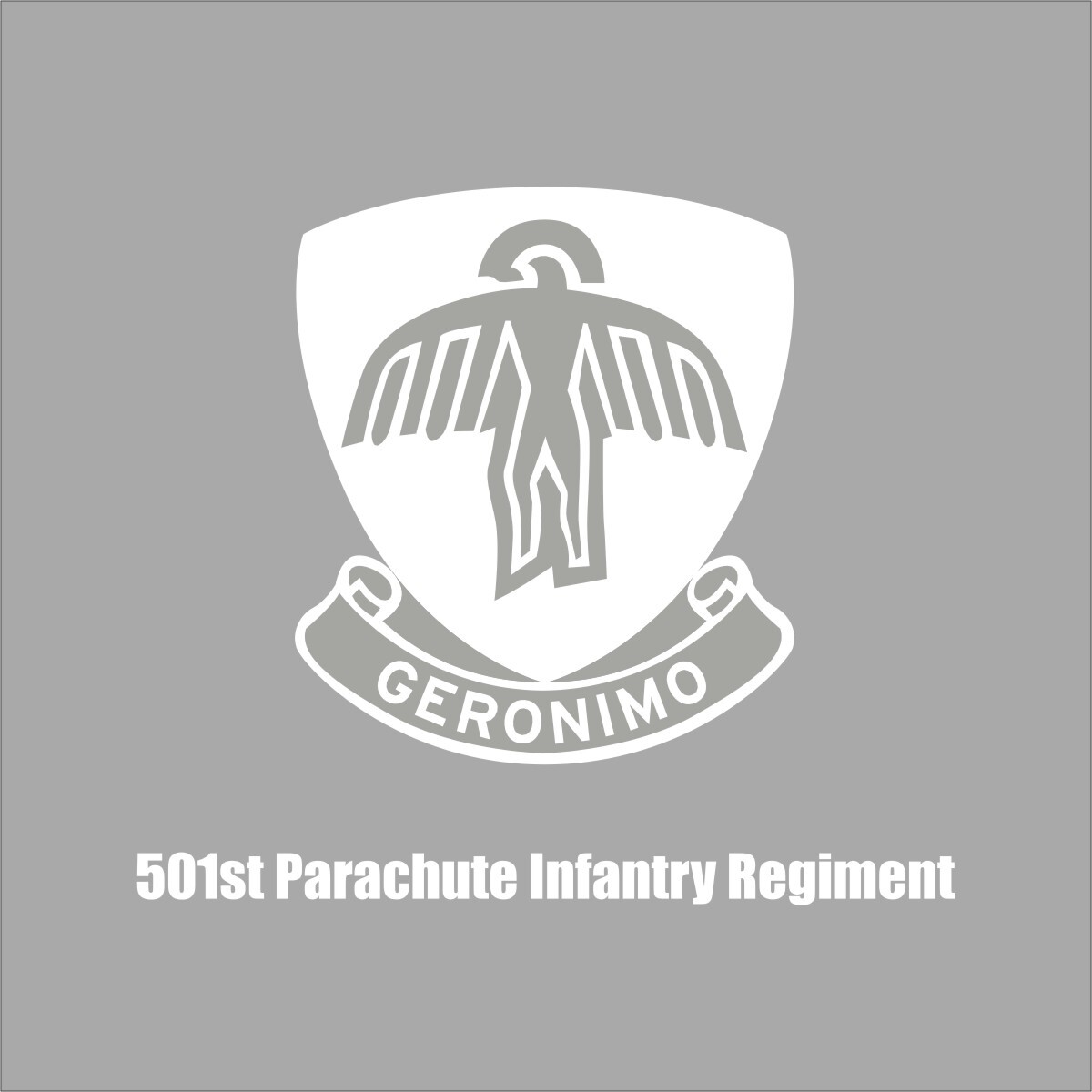 US Army 501st Parachute Inf Reg Military 1 Color Window Wall Vinyl Decal Sticker