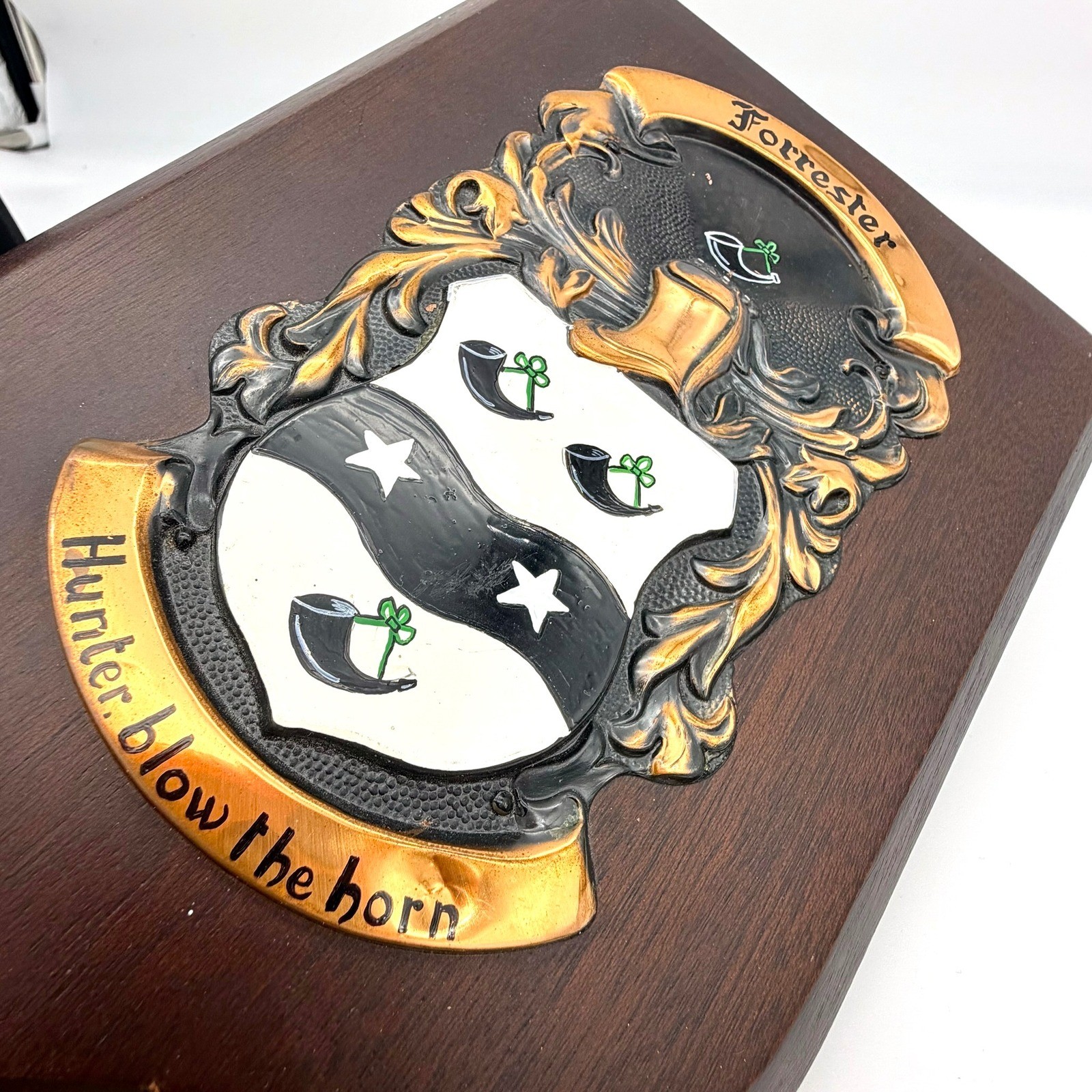 Forrester Family Crest Coat of Arms Wood Plaque Heraldic Artists