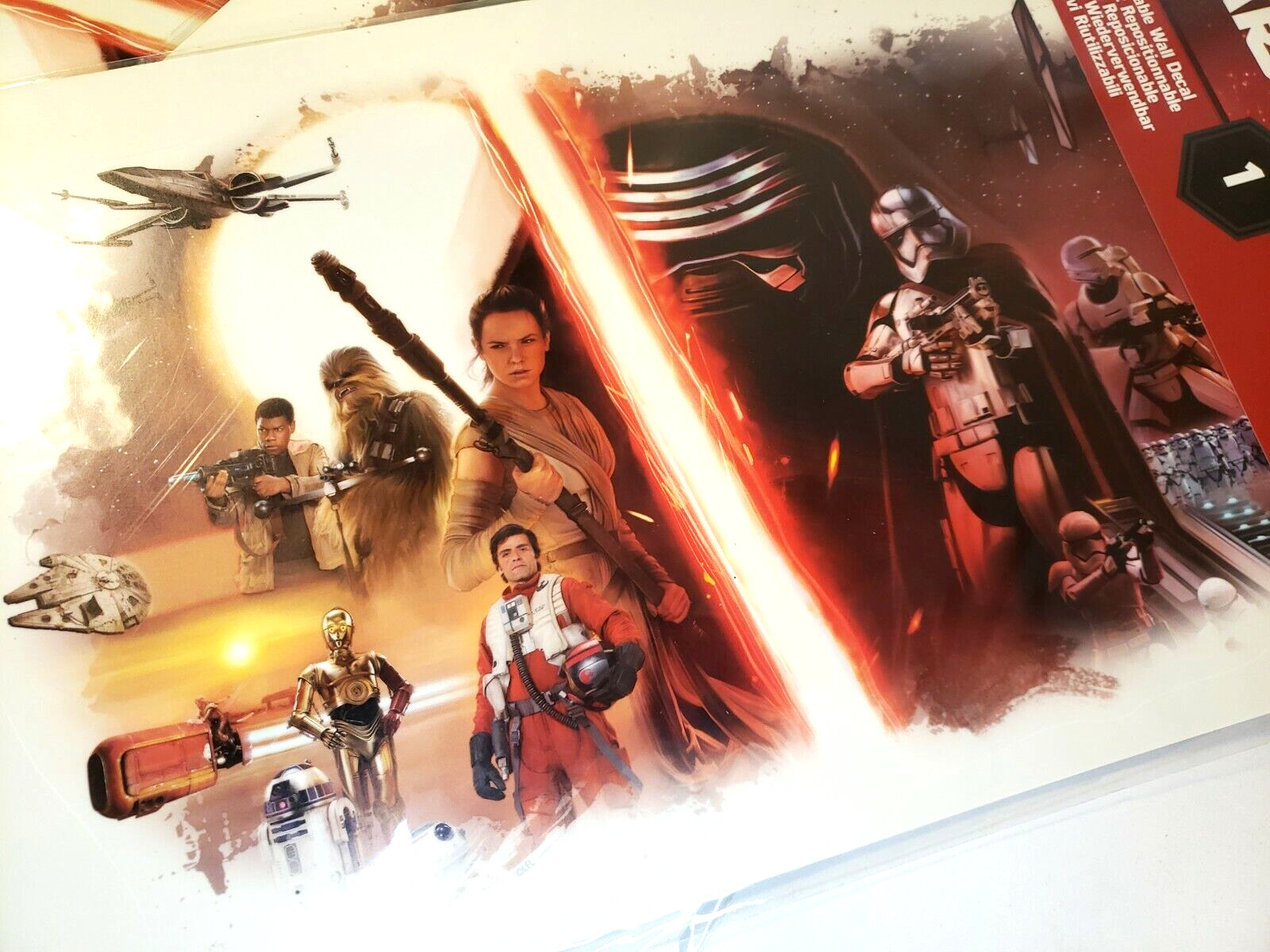 Lot of 4 pks Star Wars Wall Decal border remove Disney movie room home theater