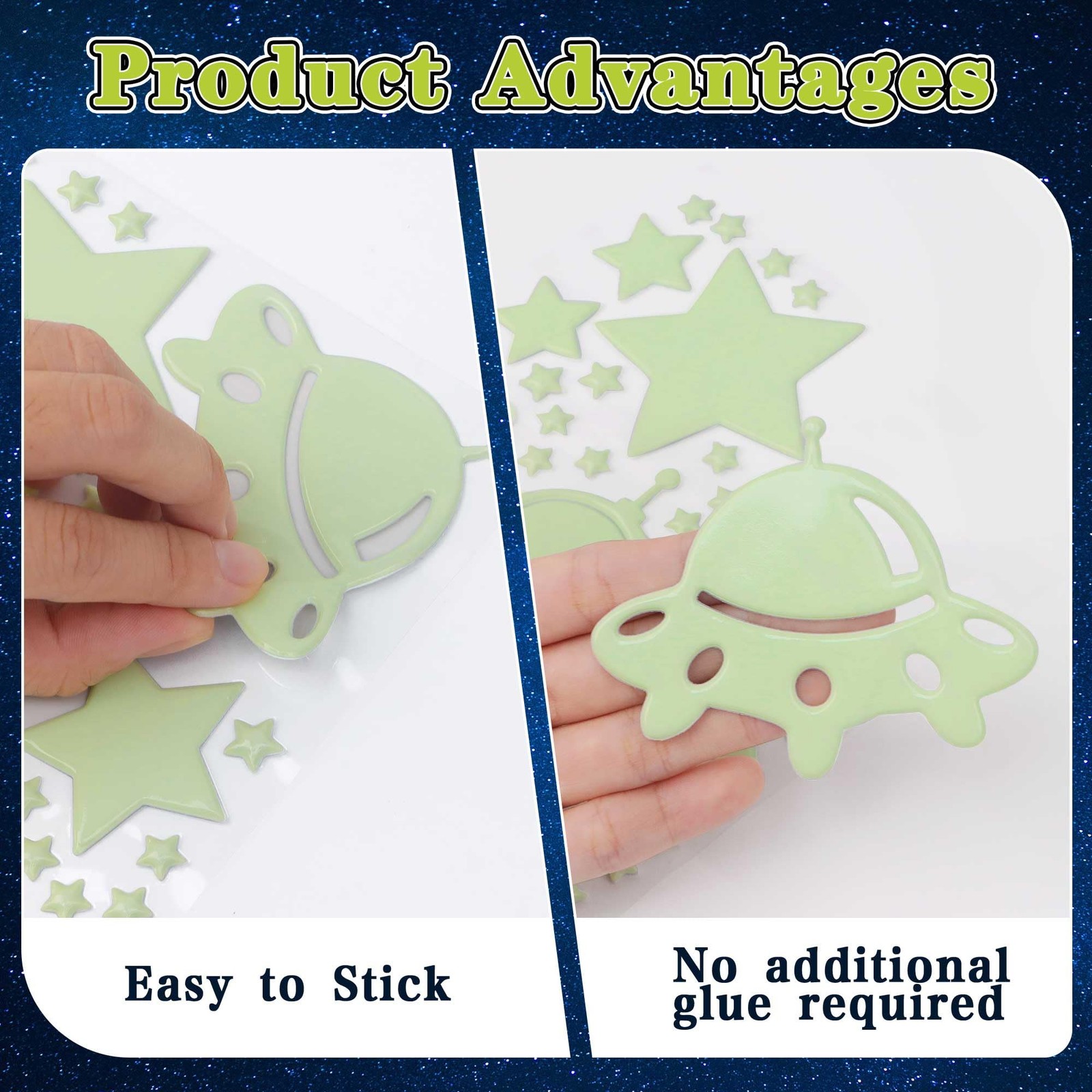 556PCS Glow Dark Stars Ceiling 3D Space Galaxy Stickers Astronaut Rocket Planet