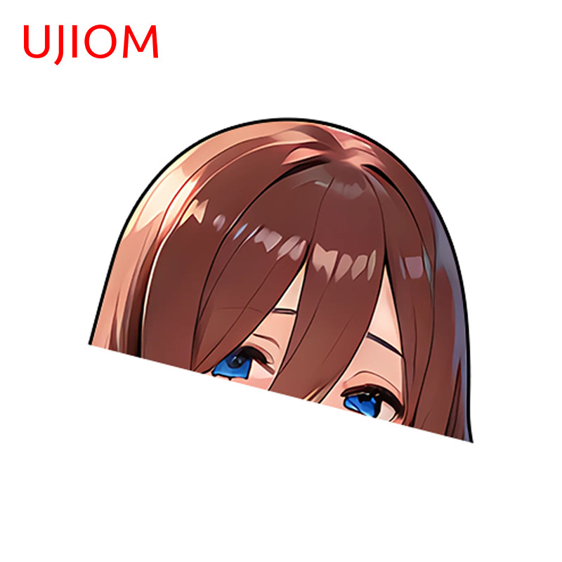 UJIOM 5.1" Anime Girl Car Sticker Occlusion Scratch Windshield Helmet Decal
